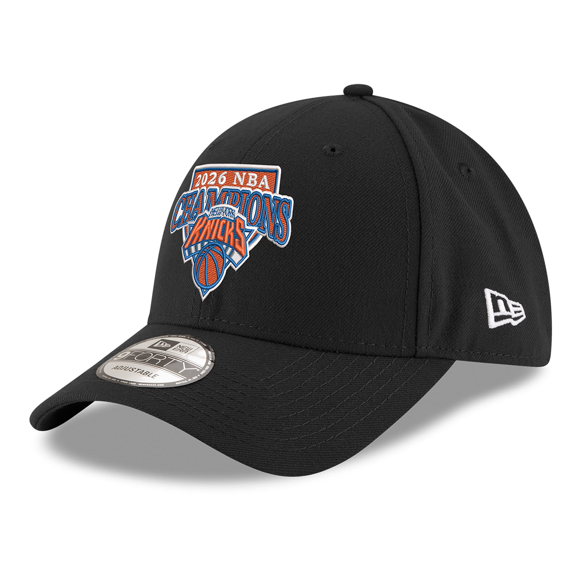 Men's New Era Black New York Knicks 2026 NBA Finals Champions 9FORTY Adjustable Hat
