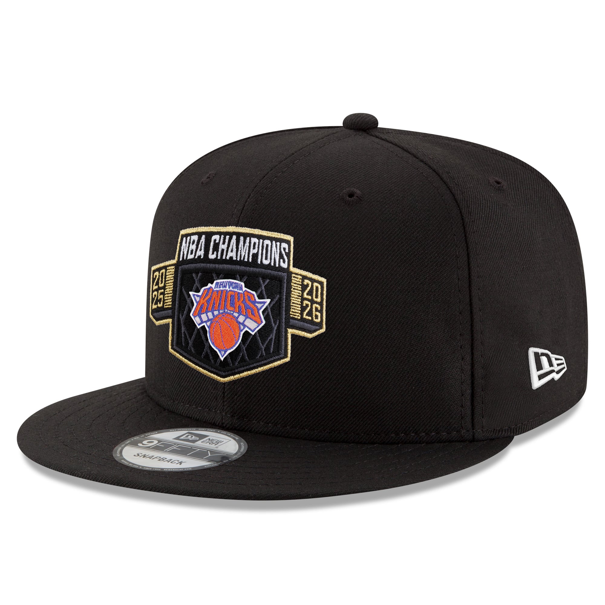 Men's New York Knicks New Era Black 2026 NBA Finals Champions Locker Room Replica 9FIFTY Snapback Hat