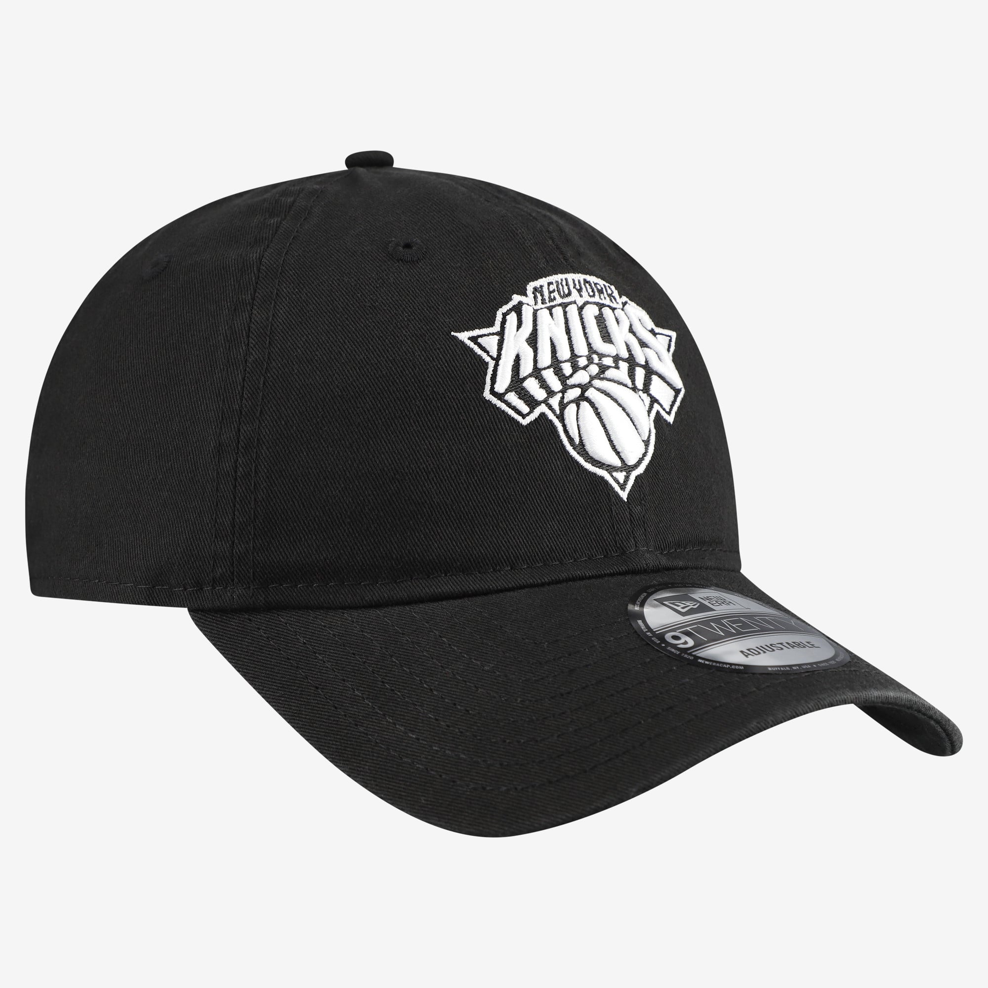 Casquette ajustable New Era noire New York Knicks 9TWENTY pour homme