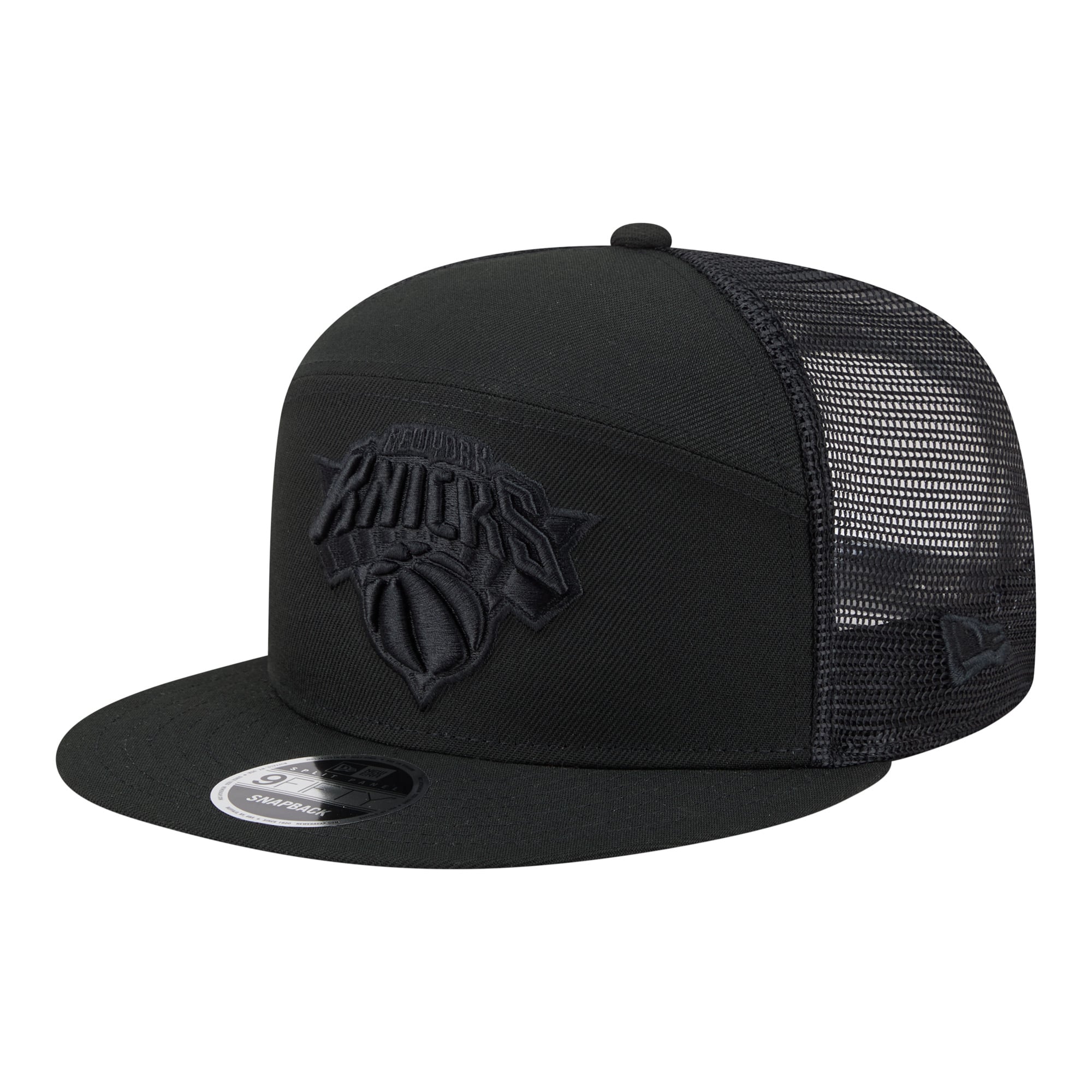 Men's New Era Black New York Knicks Block Split Panel 9FIFTY Snapback Hat