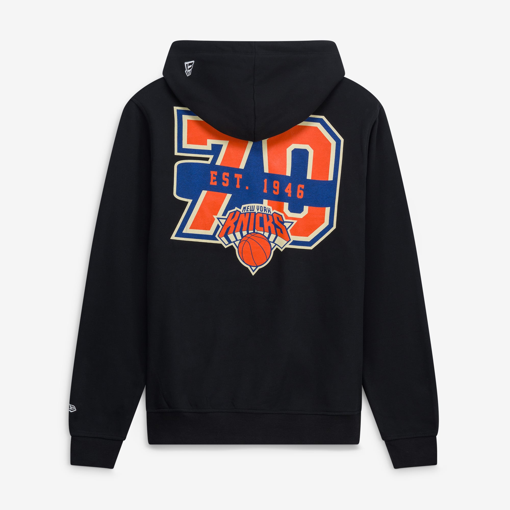 Sweat à capuche New Era noir pour homme, logo York Knicks devant et derrière