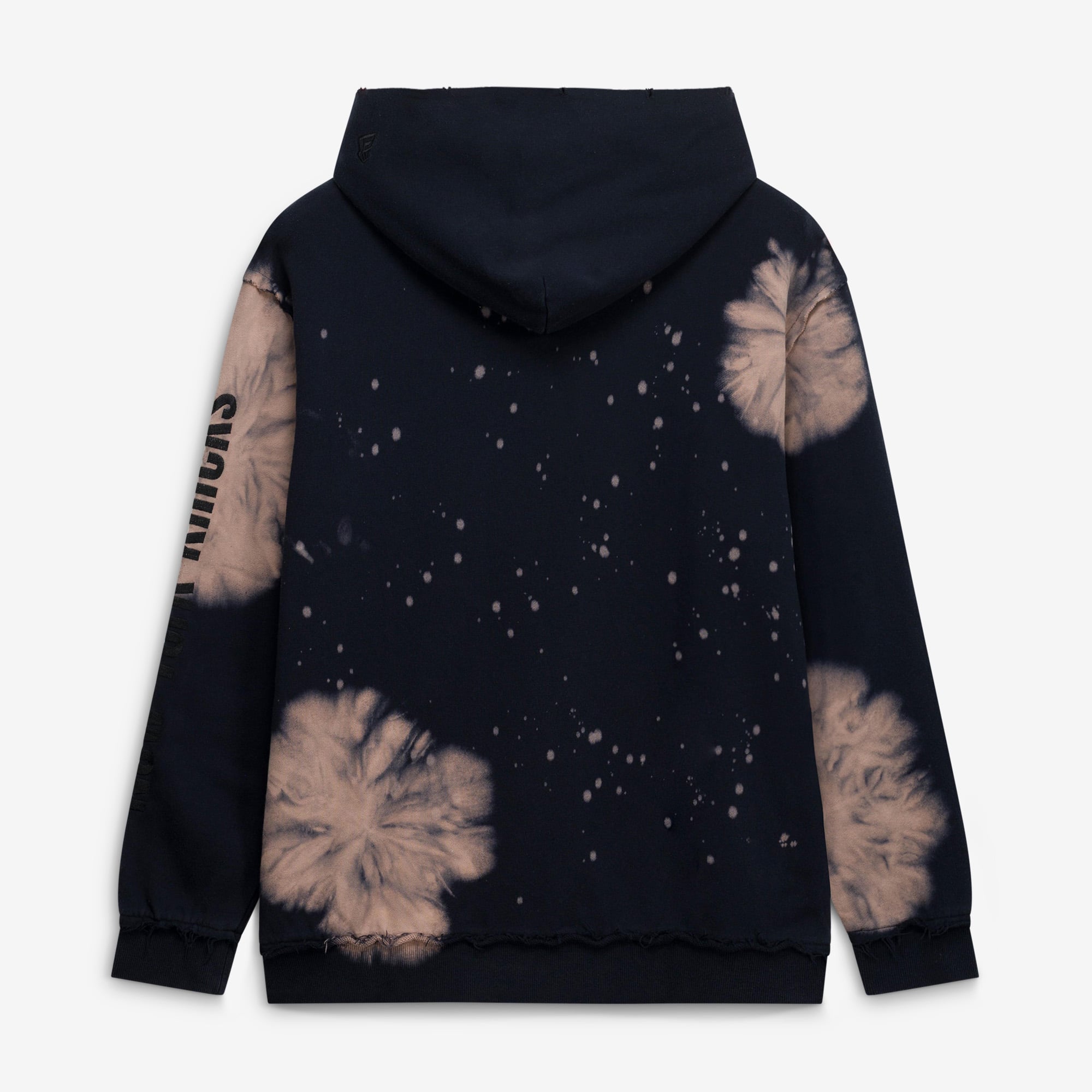 Sweat à capuche New Era noir York Knicks pour homme, avec bords bruts et délavés par injection