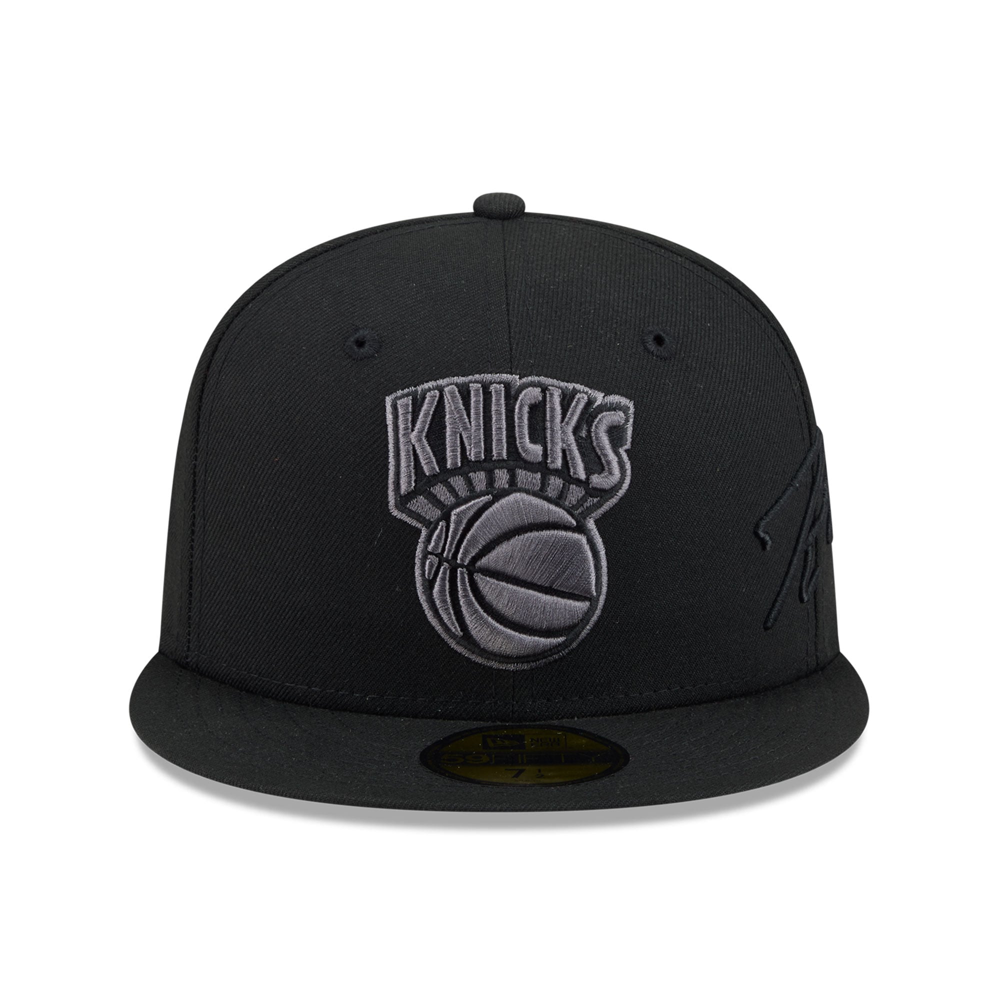 Casquette ajustée New Era 59FIFTY noire pour homme, logo York Knicks sur le côté.