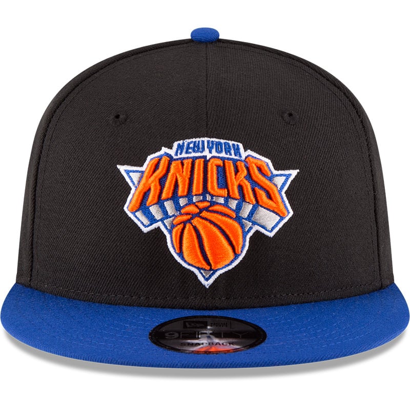 Casquette New Era noire/bleue York Knicks 9FIFTY réglable Snapback pour homme