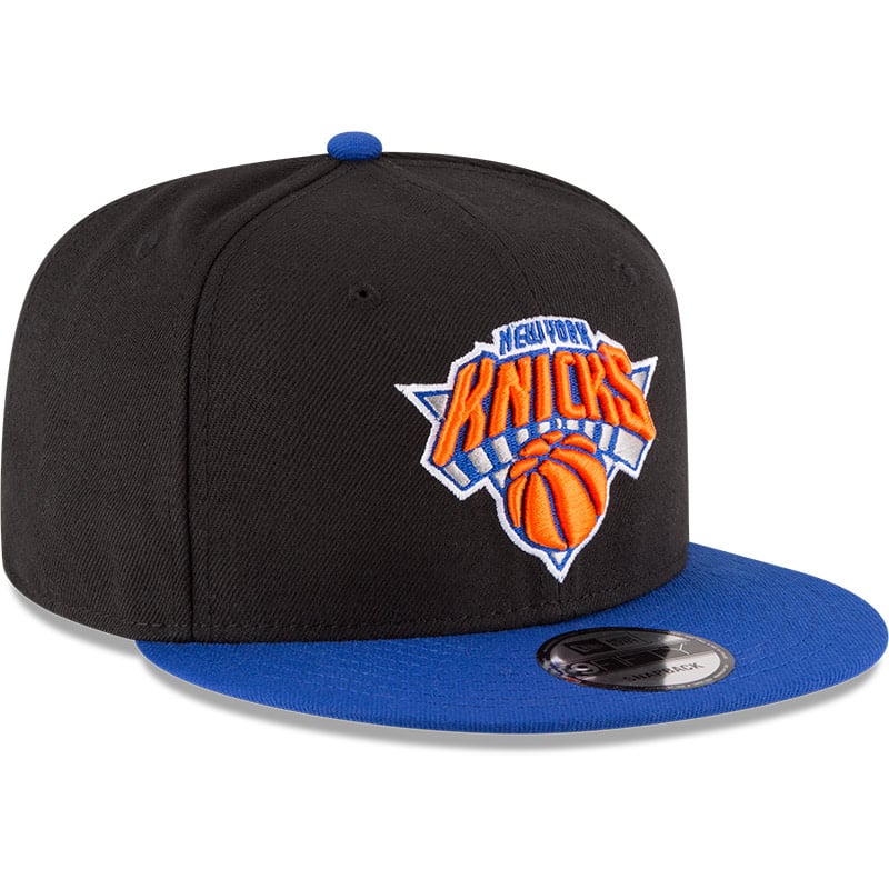 Casquette New Era noire/bleue York Knicks 9FIFTY réglable Snapback pour homme