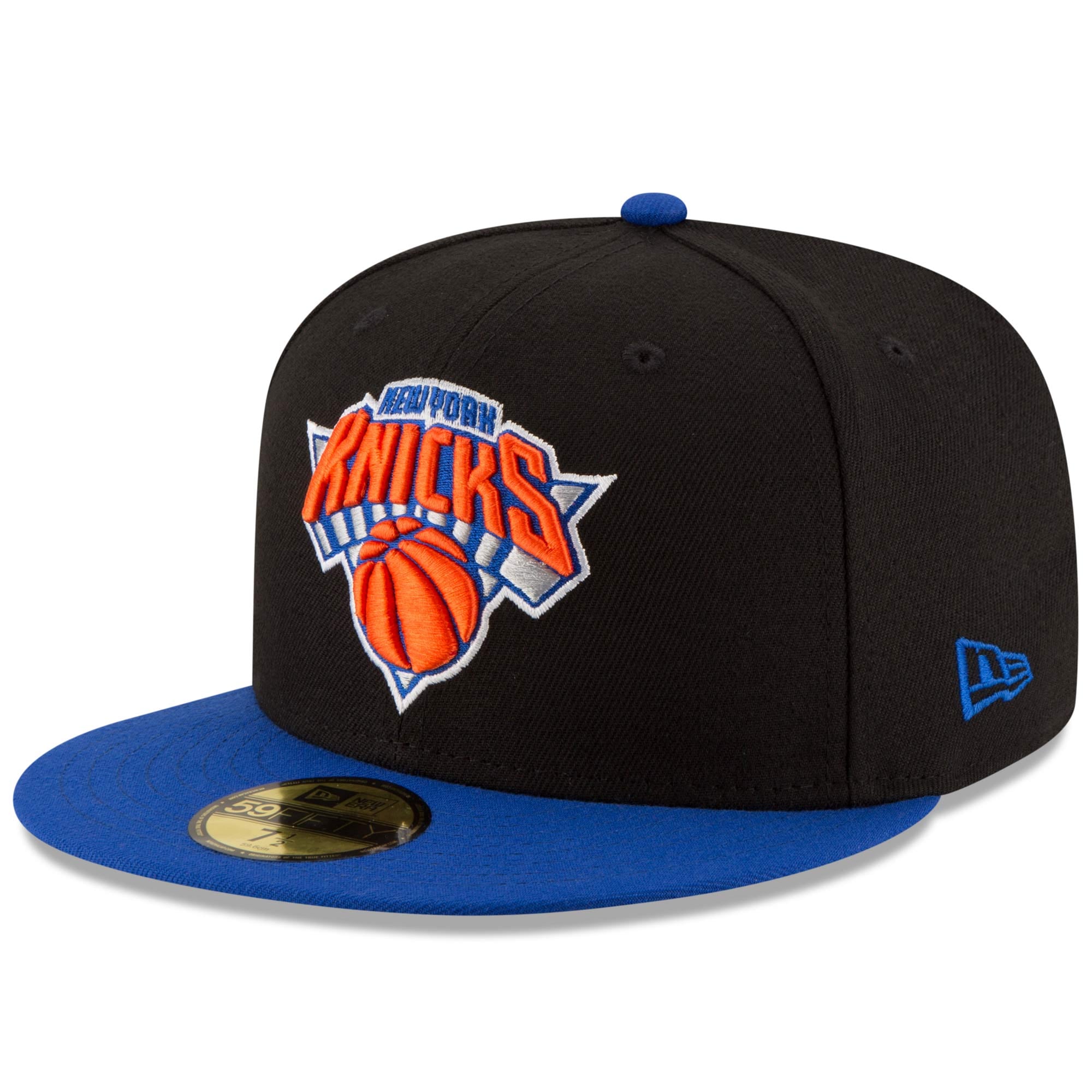 Men's New York Knicks New Era Black/Royal Official Team Color 2Tone 59FIFTY Fitted Hat