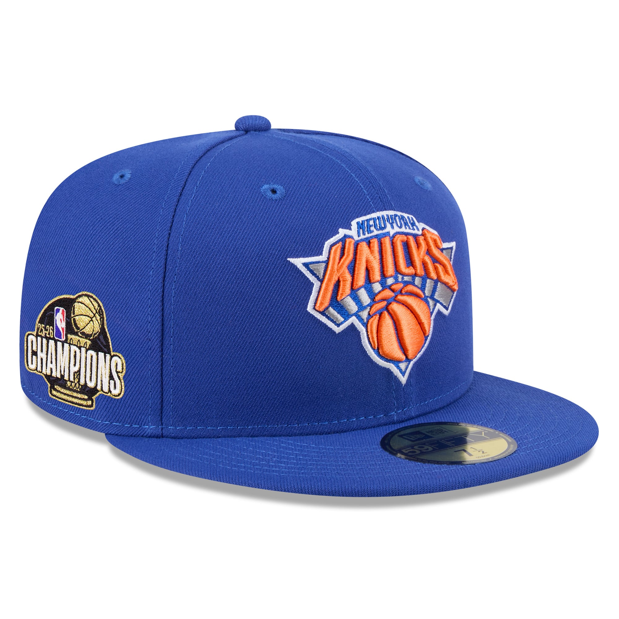 Men's New Era Blue New York Knicks 2026 NBA Finals Champions 59FIFTY Fitted Hat