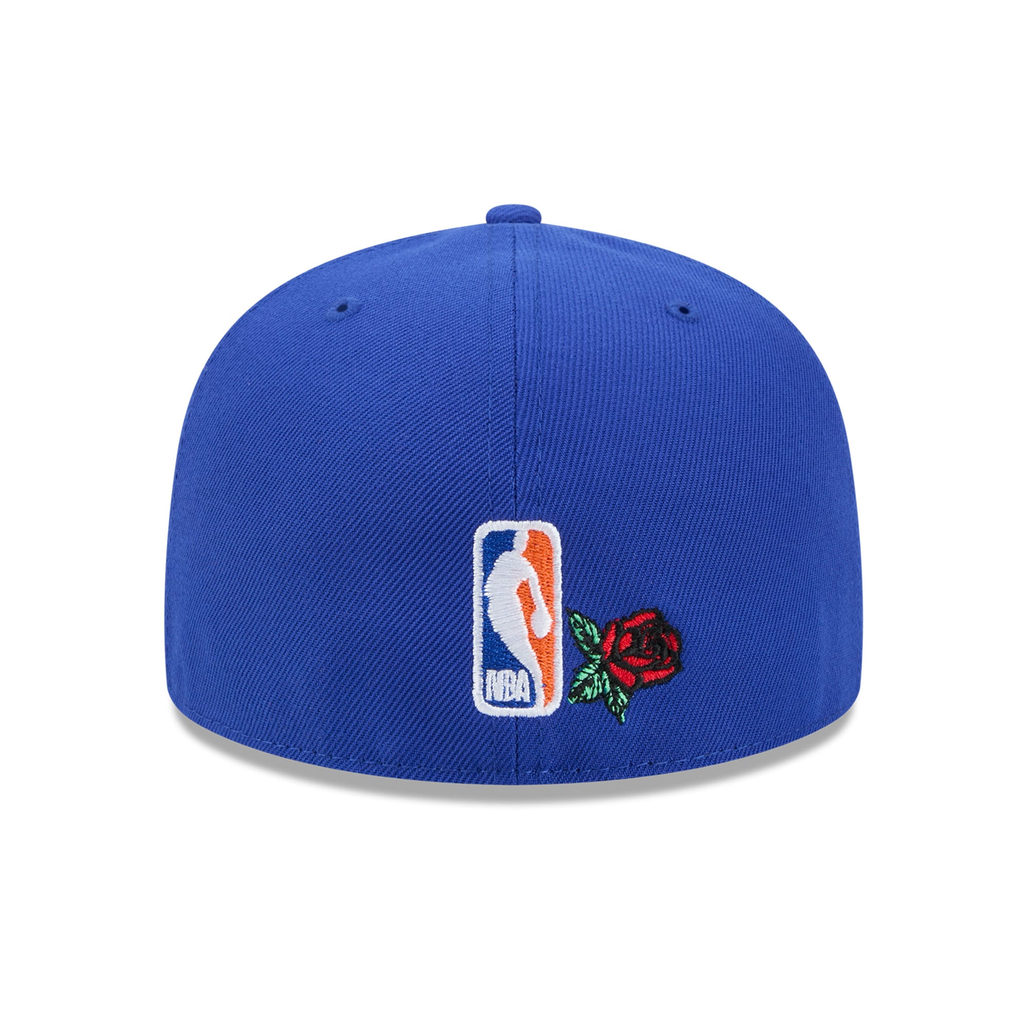 Casquette ajustée New Era 59FIFTY bleue pour homme, motif bannière rose des York Knicks