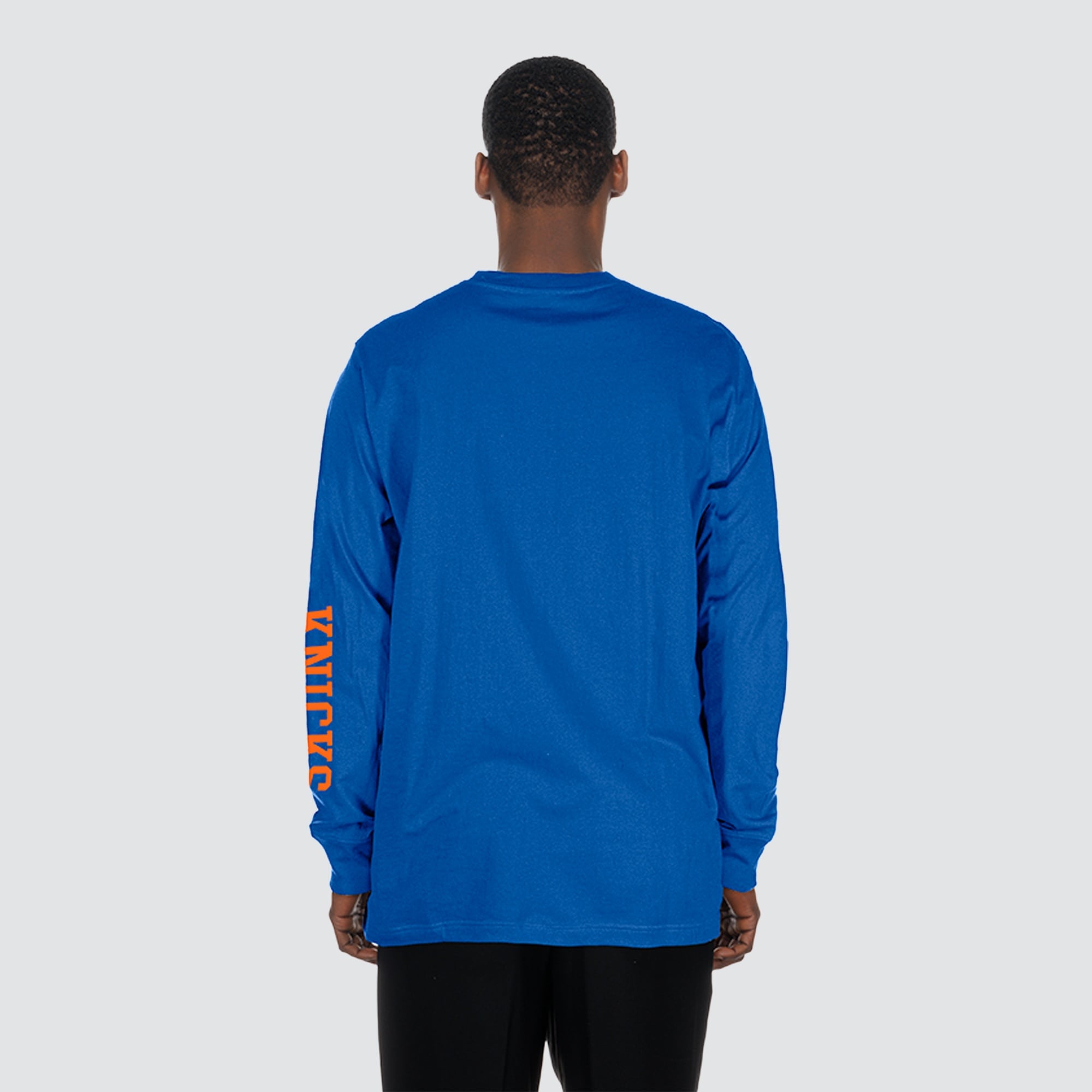 T-shirt à manches longues New Era bleu York Knicks pour homme