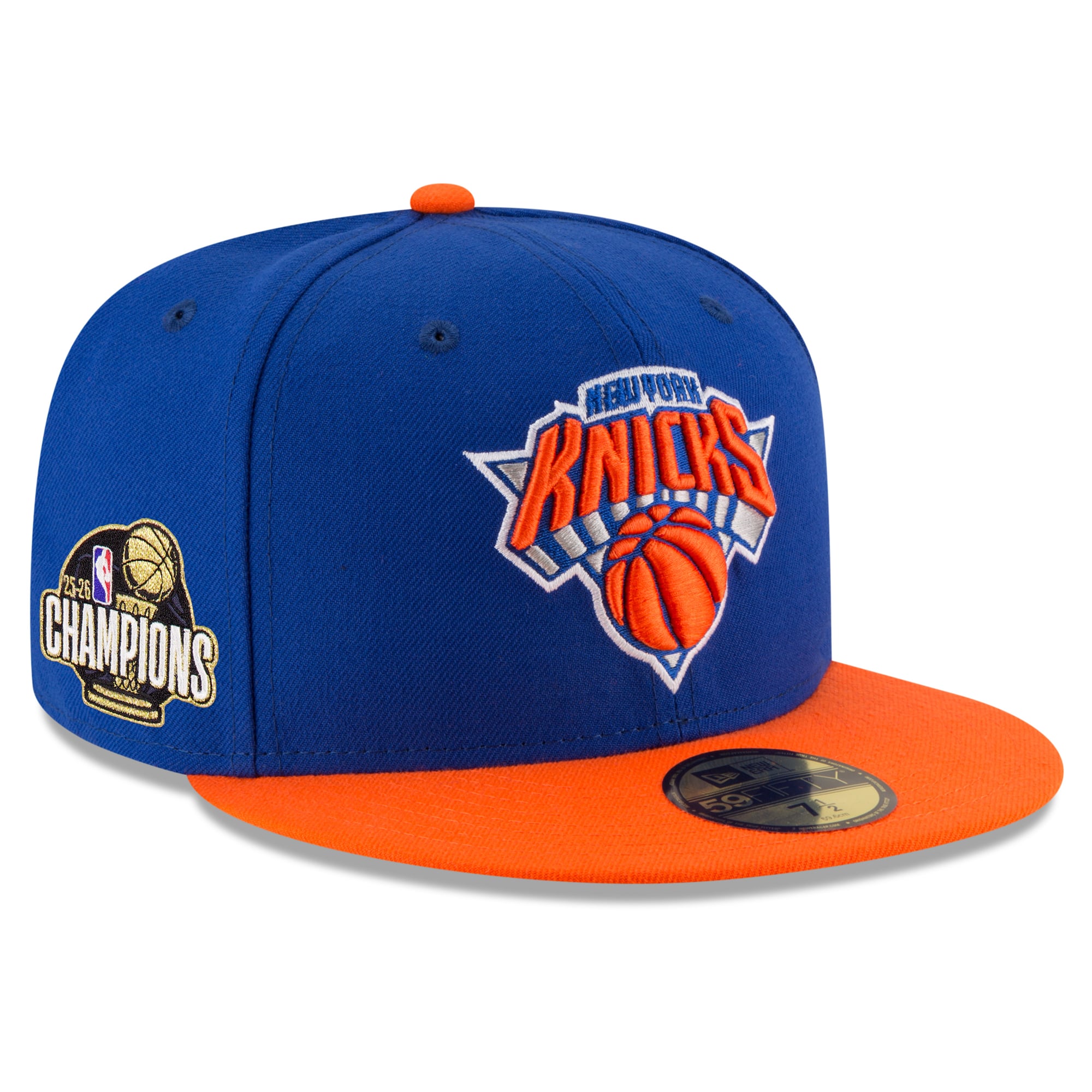 Men's New York Knicks New Era Blue/Orange 2026 NBA Finals Champions 59FIFTY Fitted Hat
