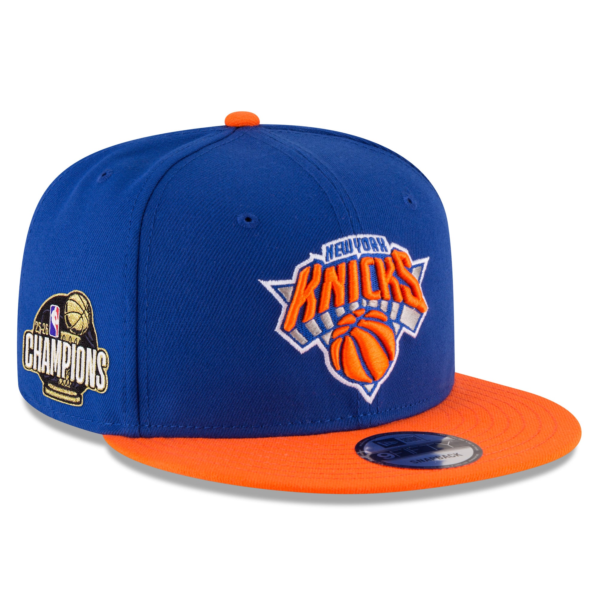 Men's New Era Blue/Orange New York Knicks 2026 NBA Finals Champions 9FIFTY Snapback Hat