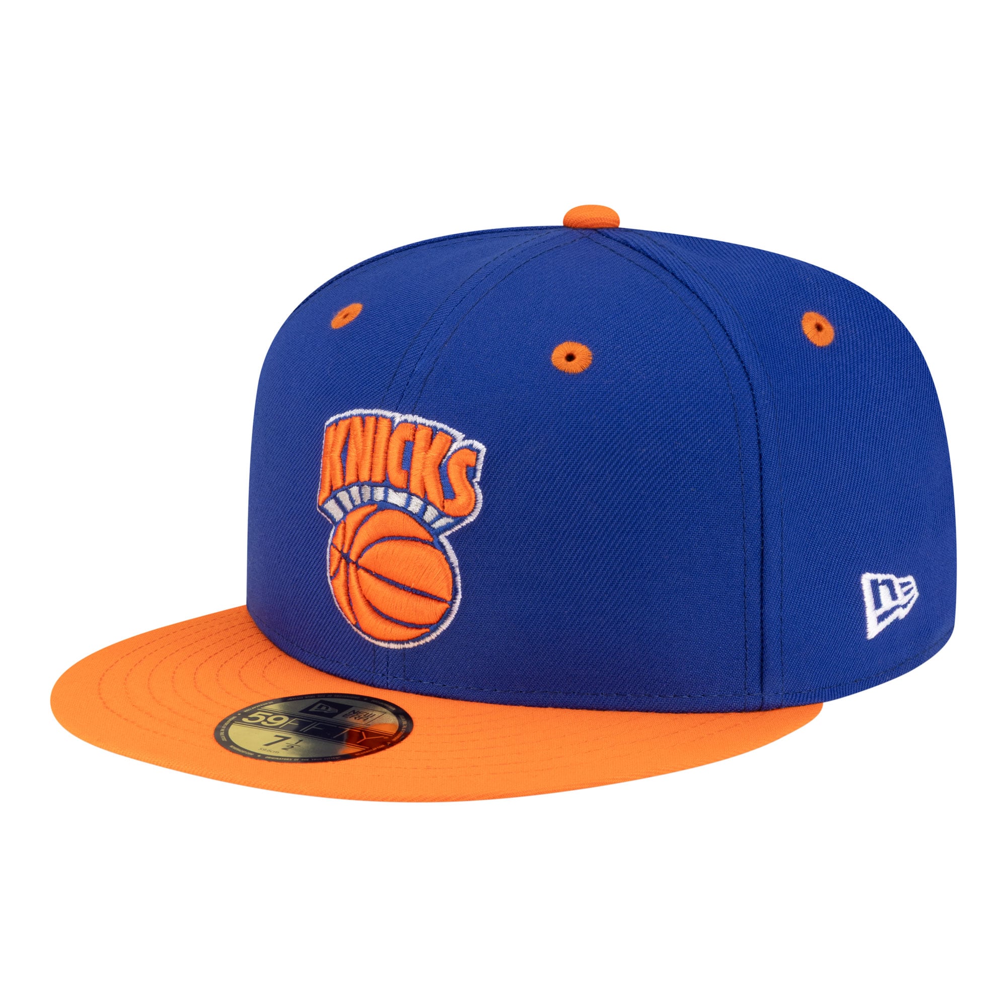 Men's New York Knicks New Era Blue/Orange 80s Throwback 59FIFTY Fitted Hat