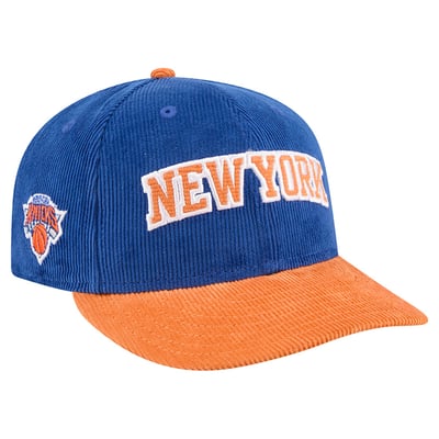 New York Knicks New Era Corduroy 9FIFTY Snapback Hat - Blue/Orange