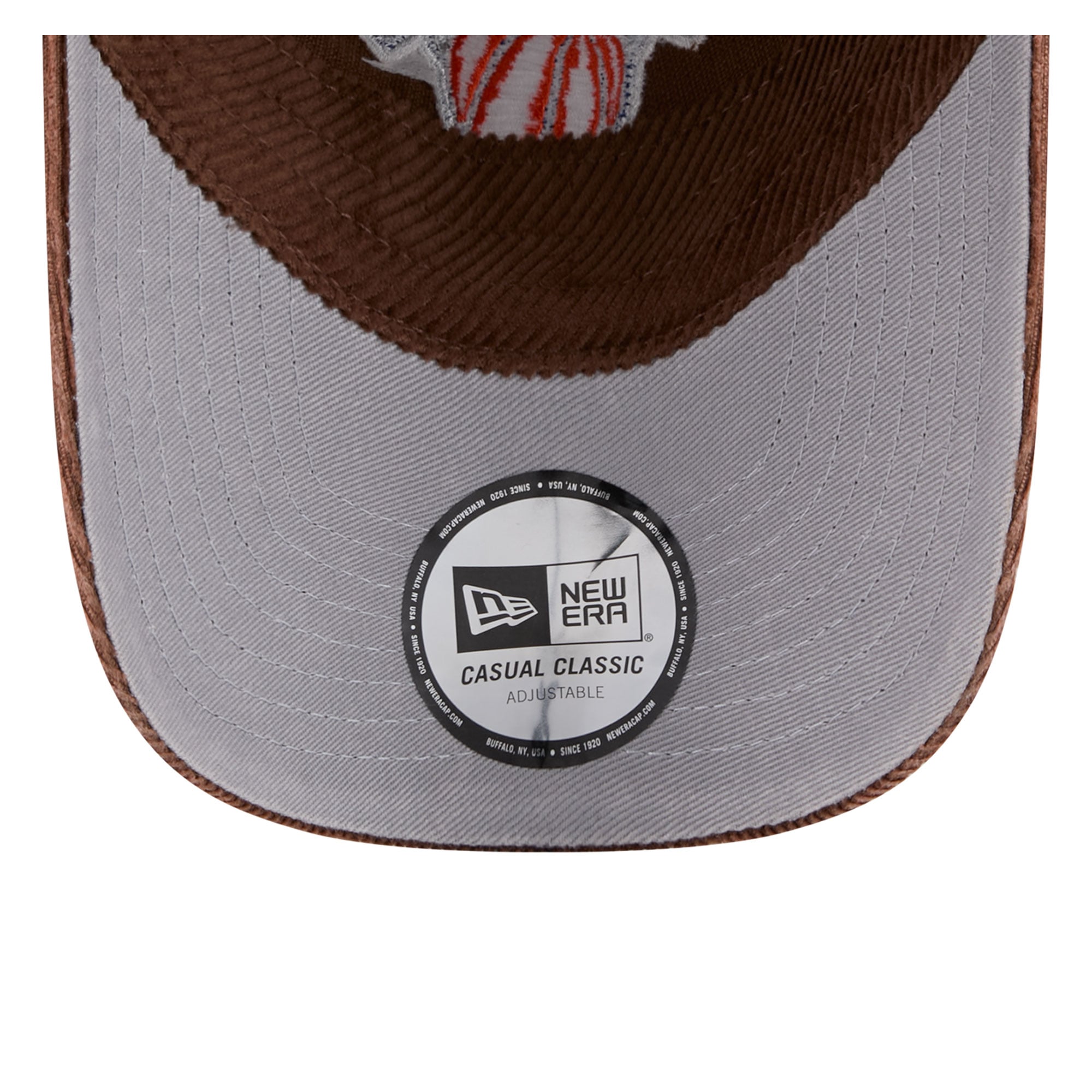 Casquette New Era marron pour homme, New York Knicks, en velours côtelé, style classique décontracté et ajustable