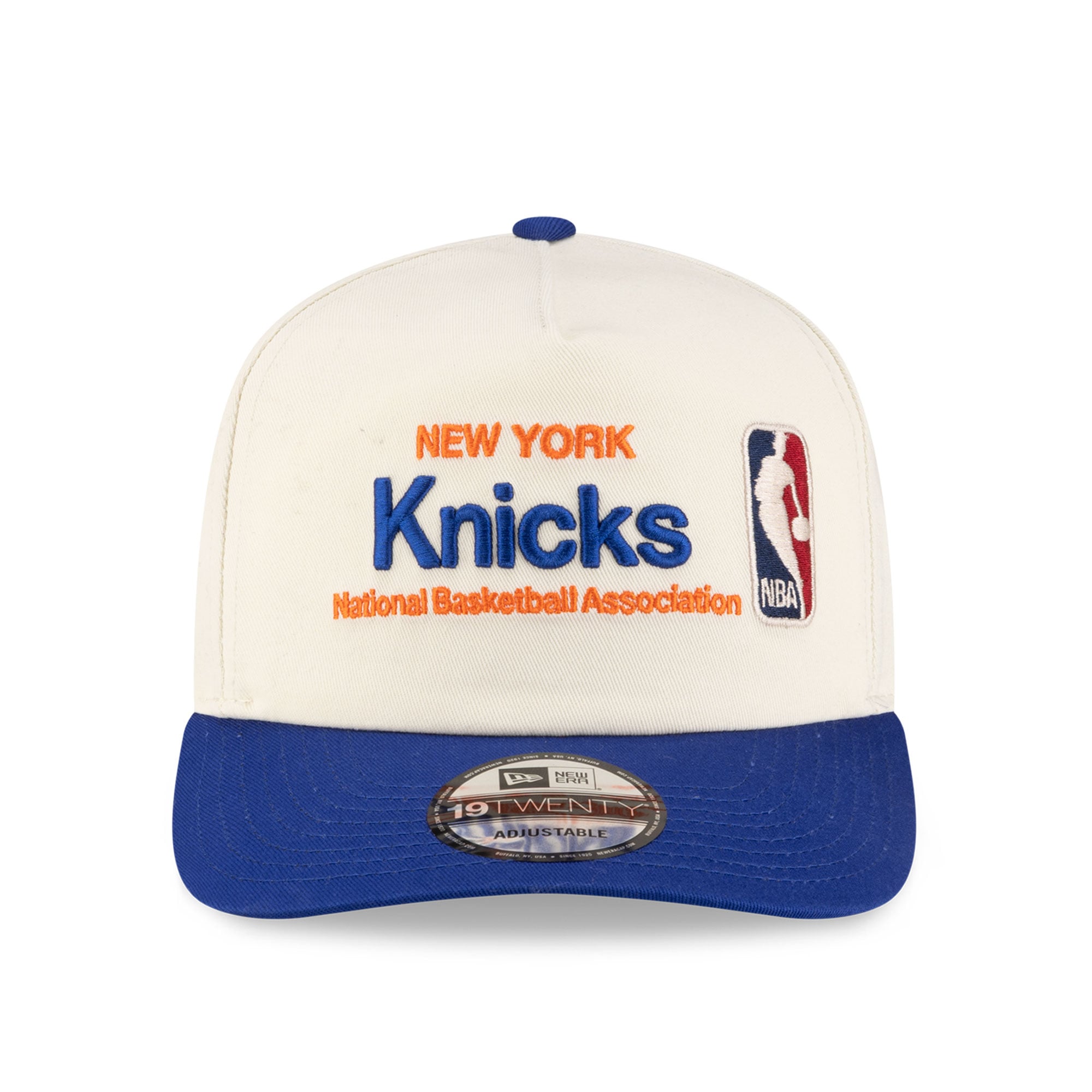 Casquette ajustable New Era crème New York Knicks avec logo chromé