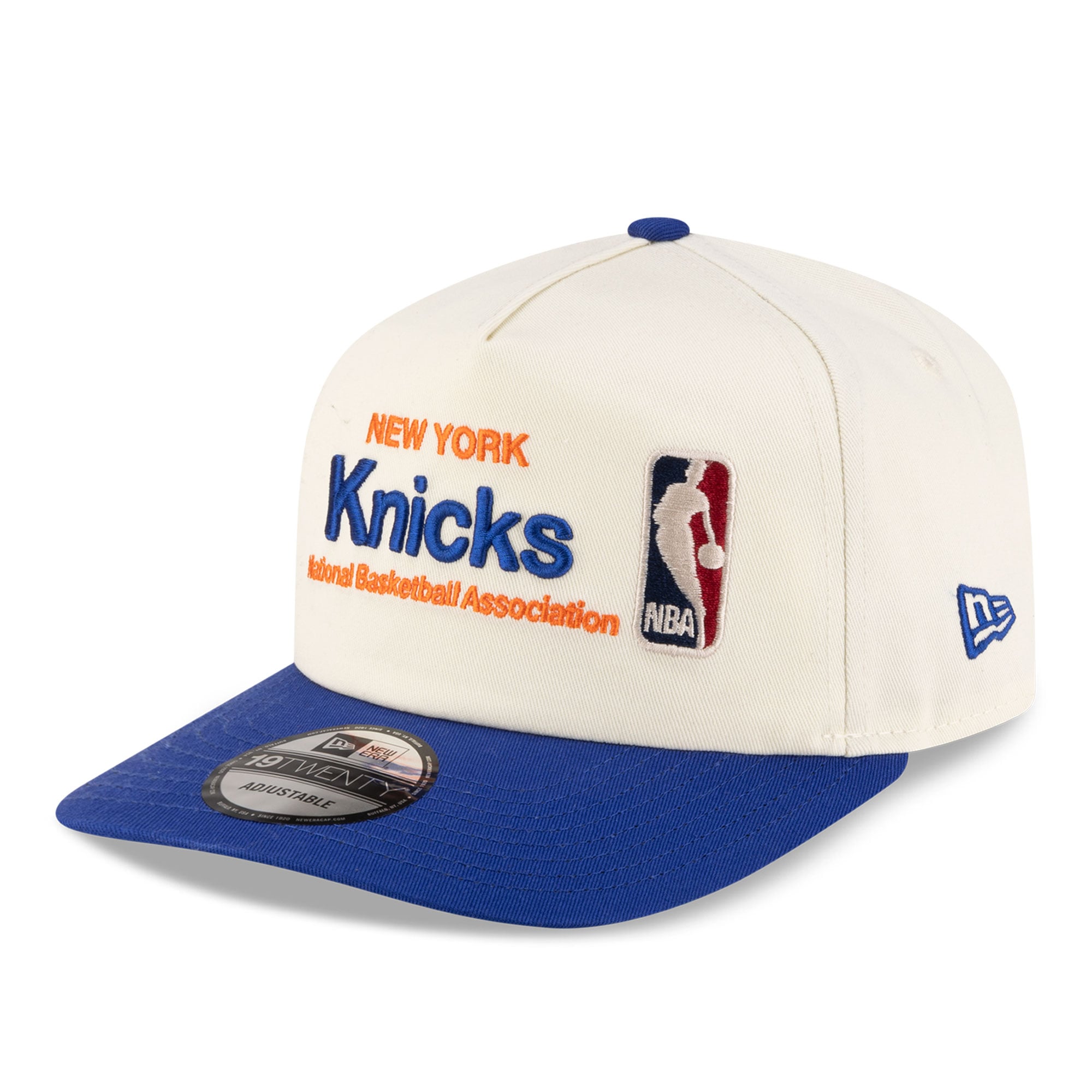 Casquette ajustable New Era crème New York Knicks avec logo chromé