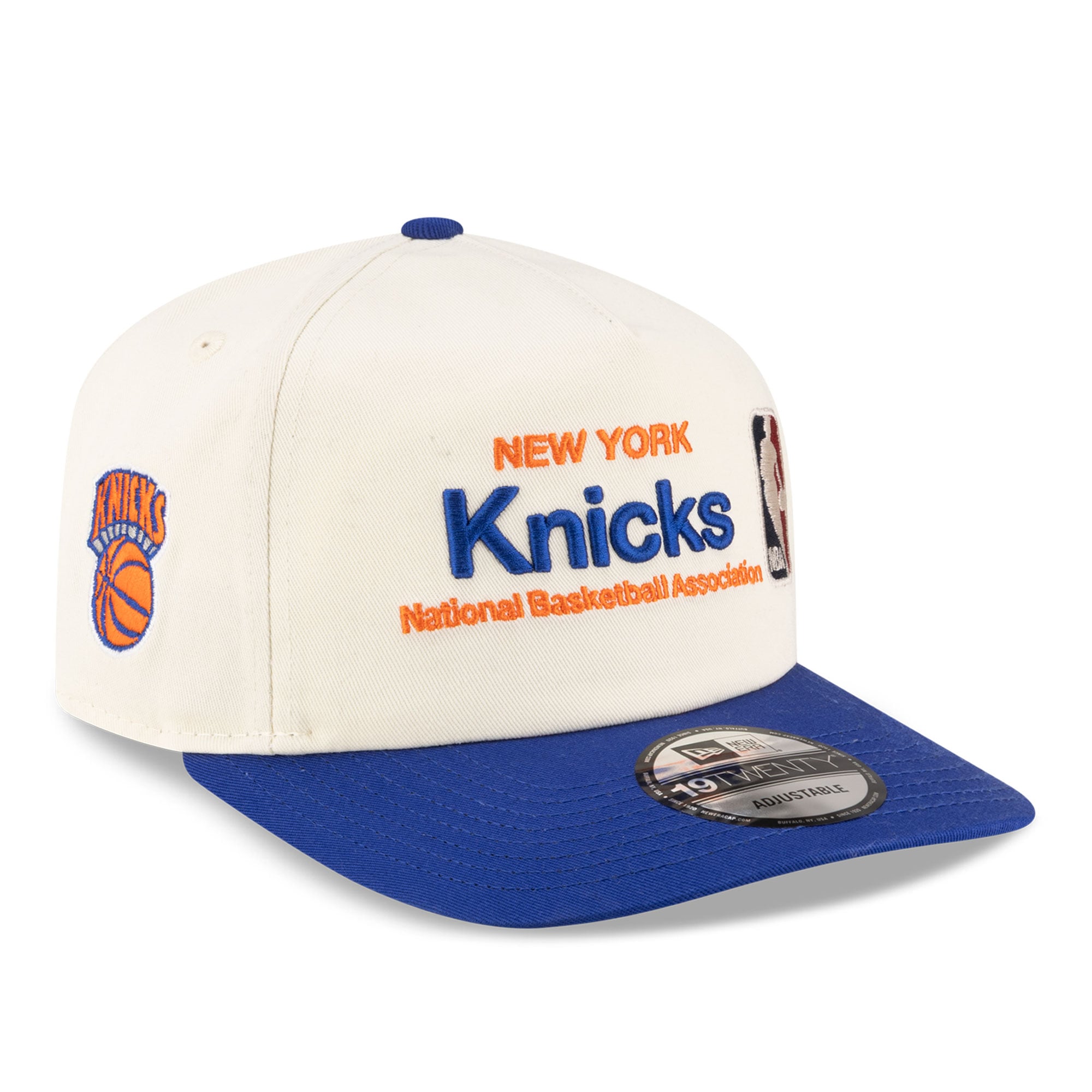 Men's New Era  Cream New York Knicks Chrome Wordmark Adjustable Hat