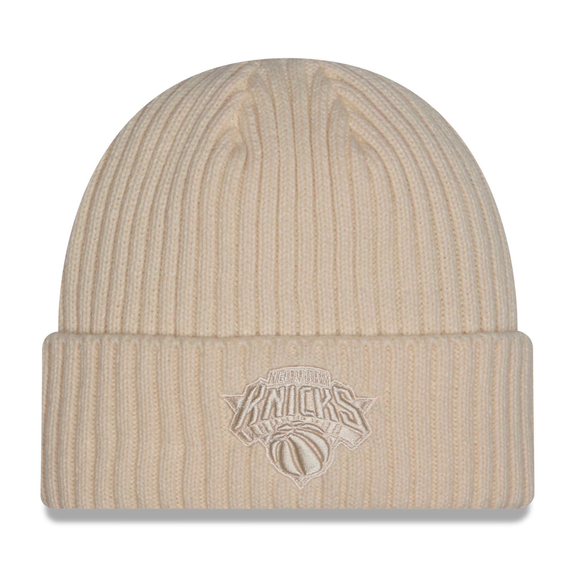 Bonnet à revers New Era crème pour homme, New York Knicks, coloris assorti