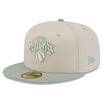 New York Knicks New Era Color Pack 2-Tone 59FIFTY Fitted Hat - Cream/Light Green