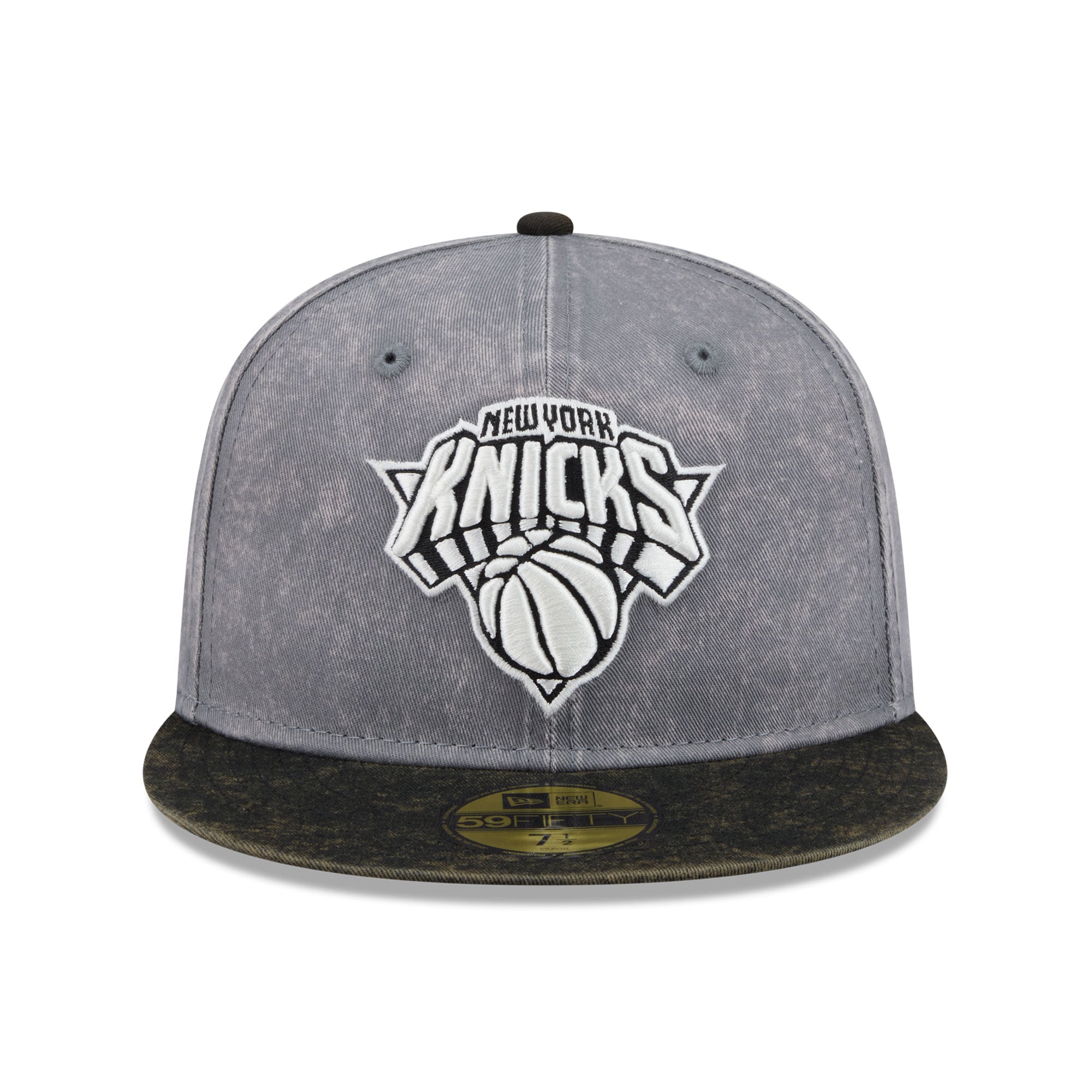 Men's New Era Gray/Black York Knicks Washed 59FIFTY Fitted Hat