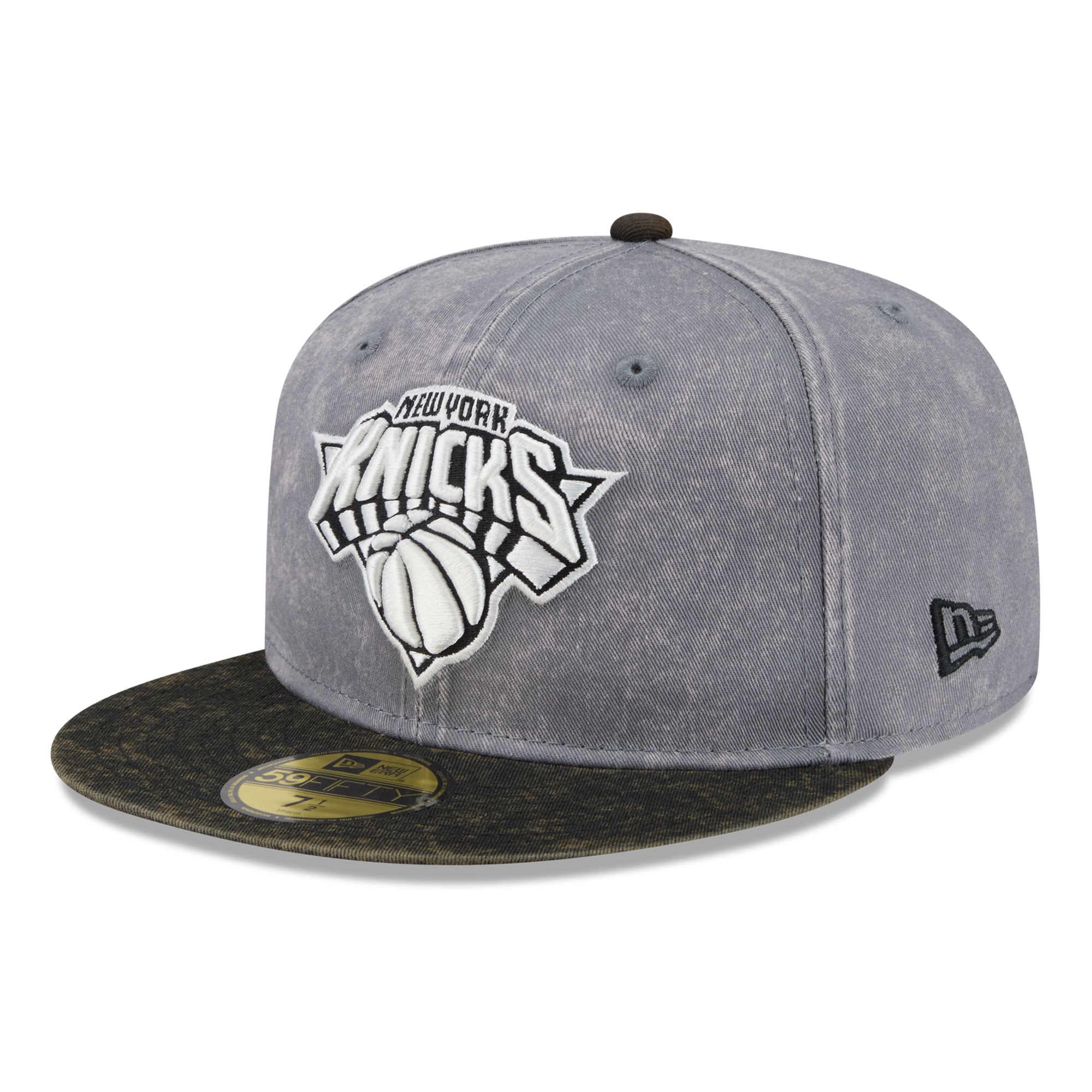 Men's New Era Gray/Black York Knicks Washed 59FIFTY Fitted Hat