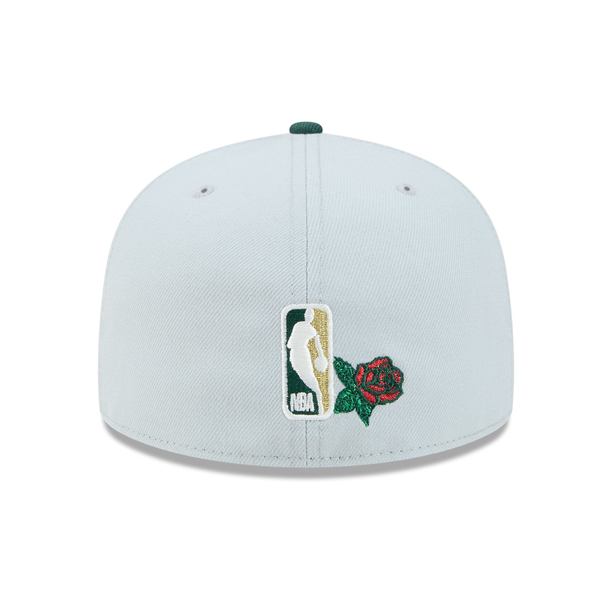 Casquette ajustée New Era 59FIFTY pour homme, grise et verte, York Knicks, motif rose.