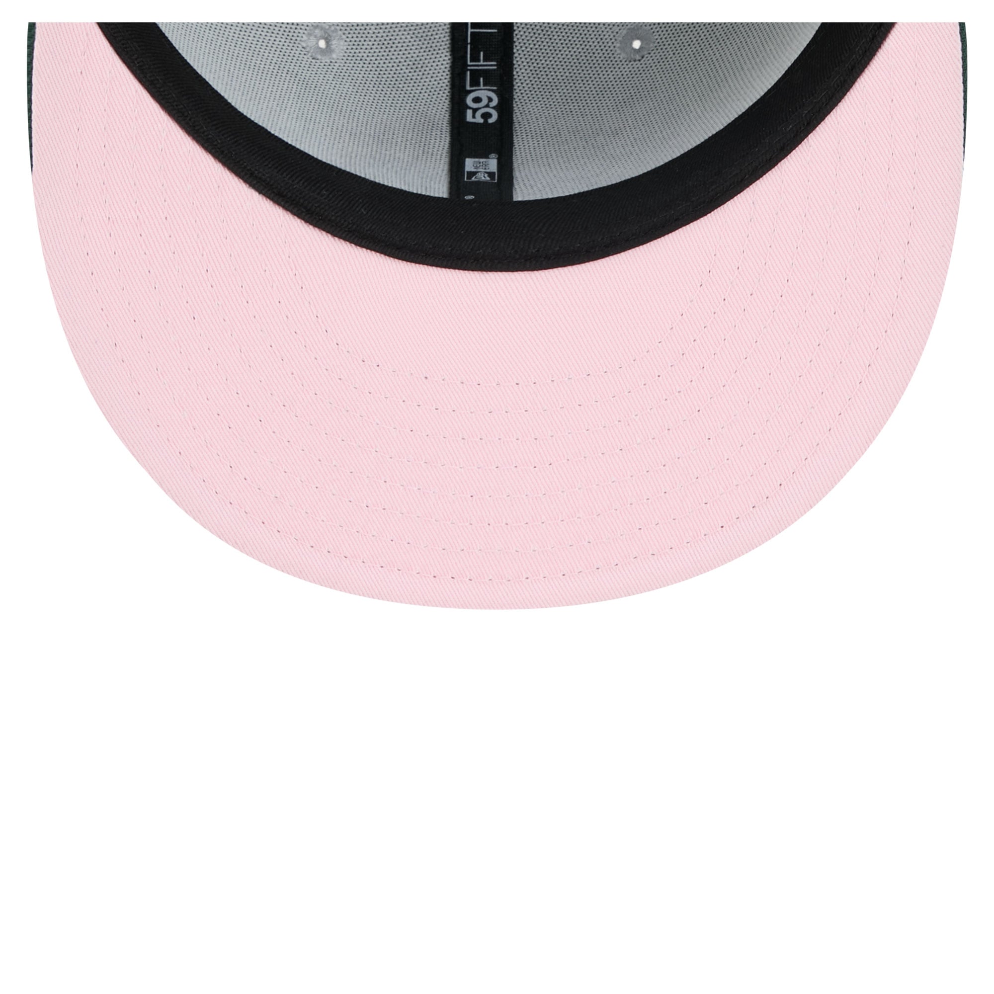 Casquette ajustée New Era 59FIFTY pour homme, grise et verte, York Knicks, motif rose.