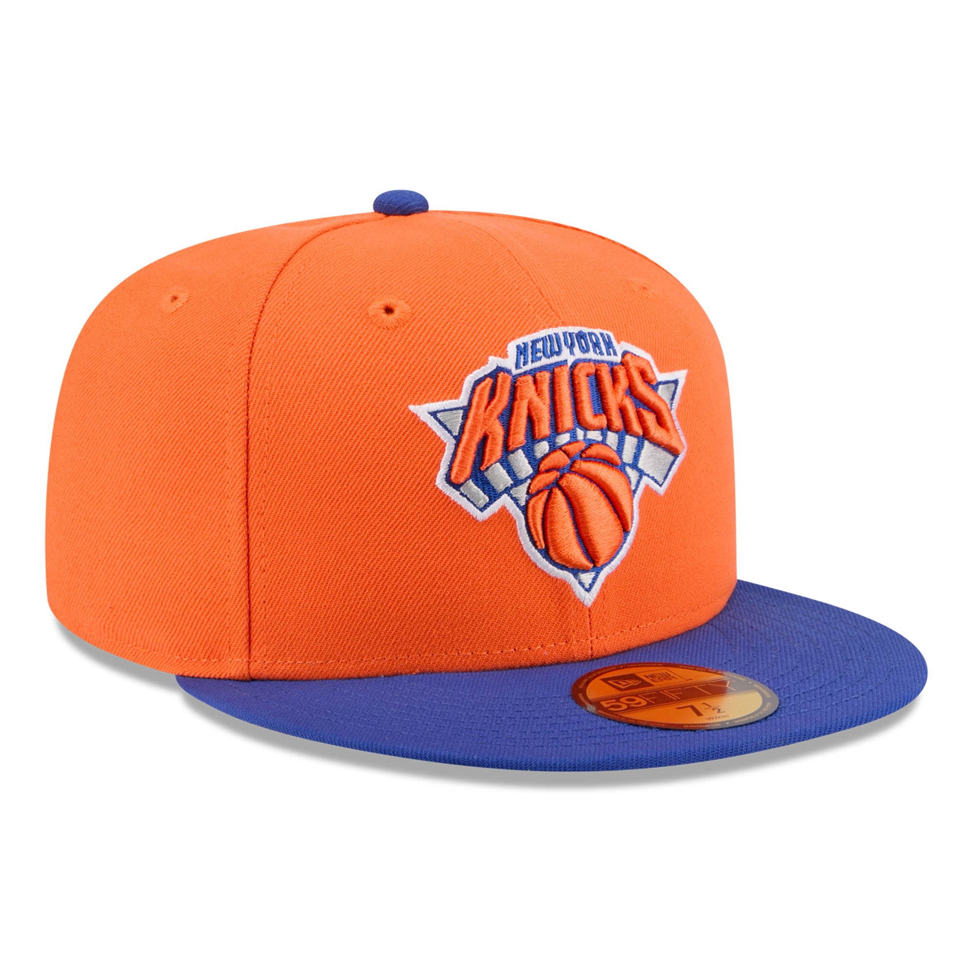 Men's New Era Orange York Knicks Two-Tone 59FIFTY Fitted Hat