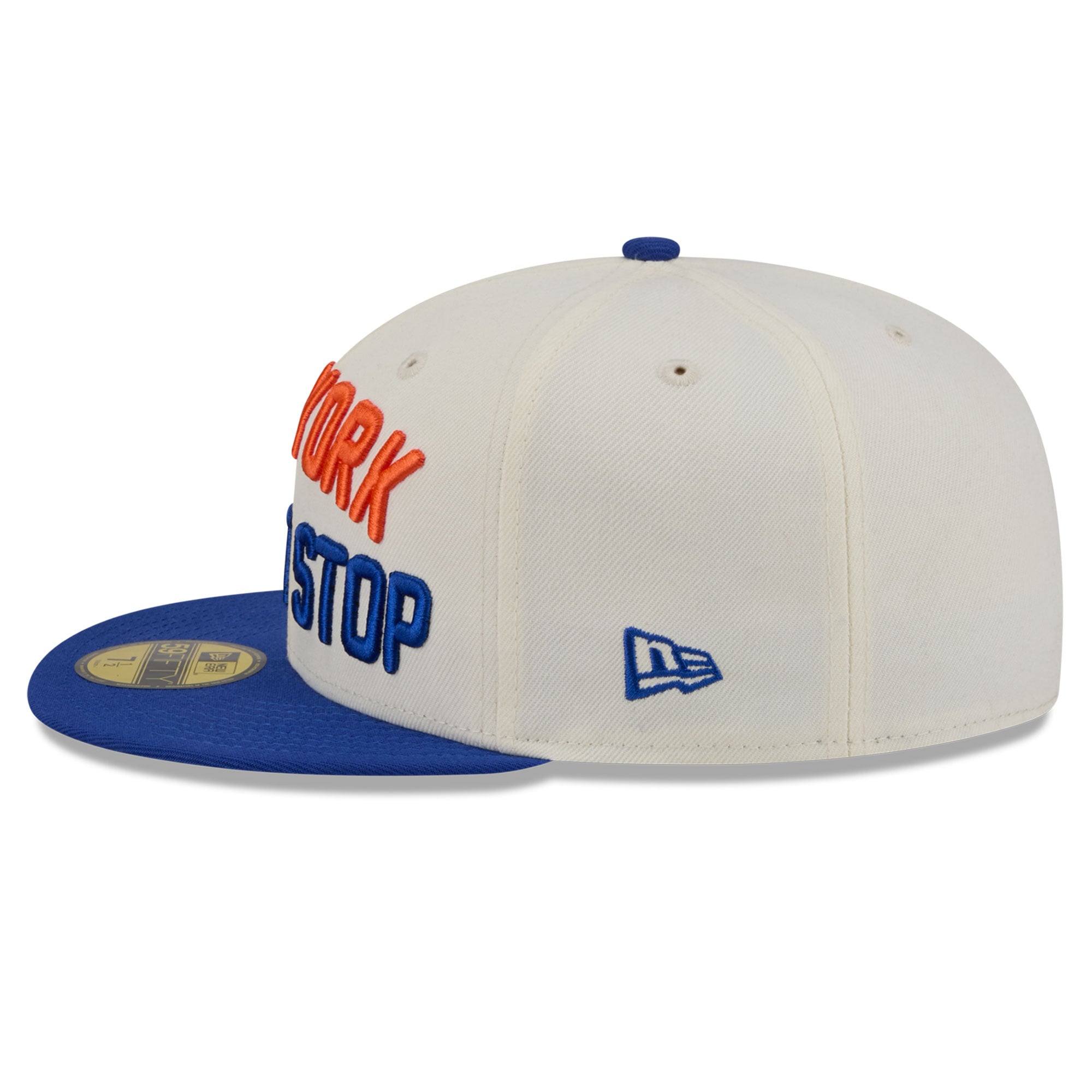 Men's New Era White York Knicks NY Won't Stop Chrome 59FIFTY Fitted Hat