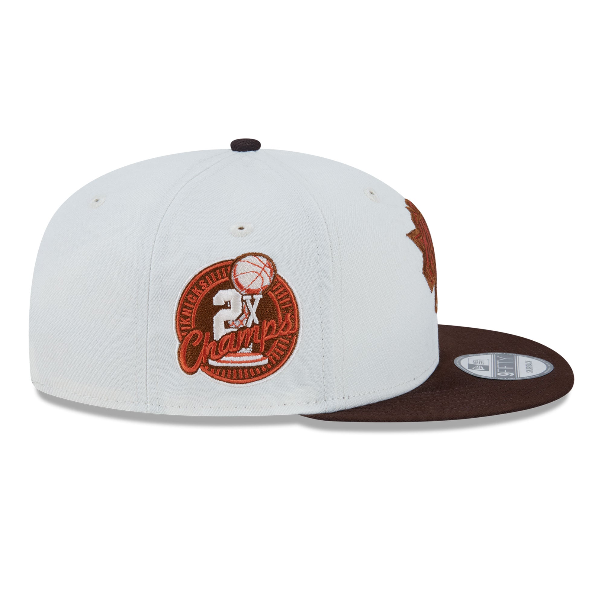 Casquette snapback New Era 9FIFTY blanche pour homme, New York Knicks, motif citrouille épicée