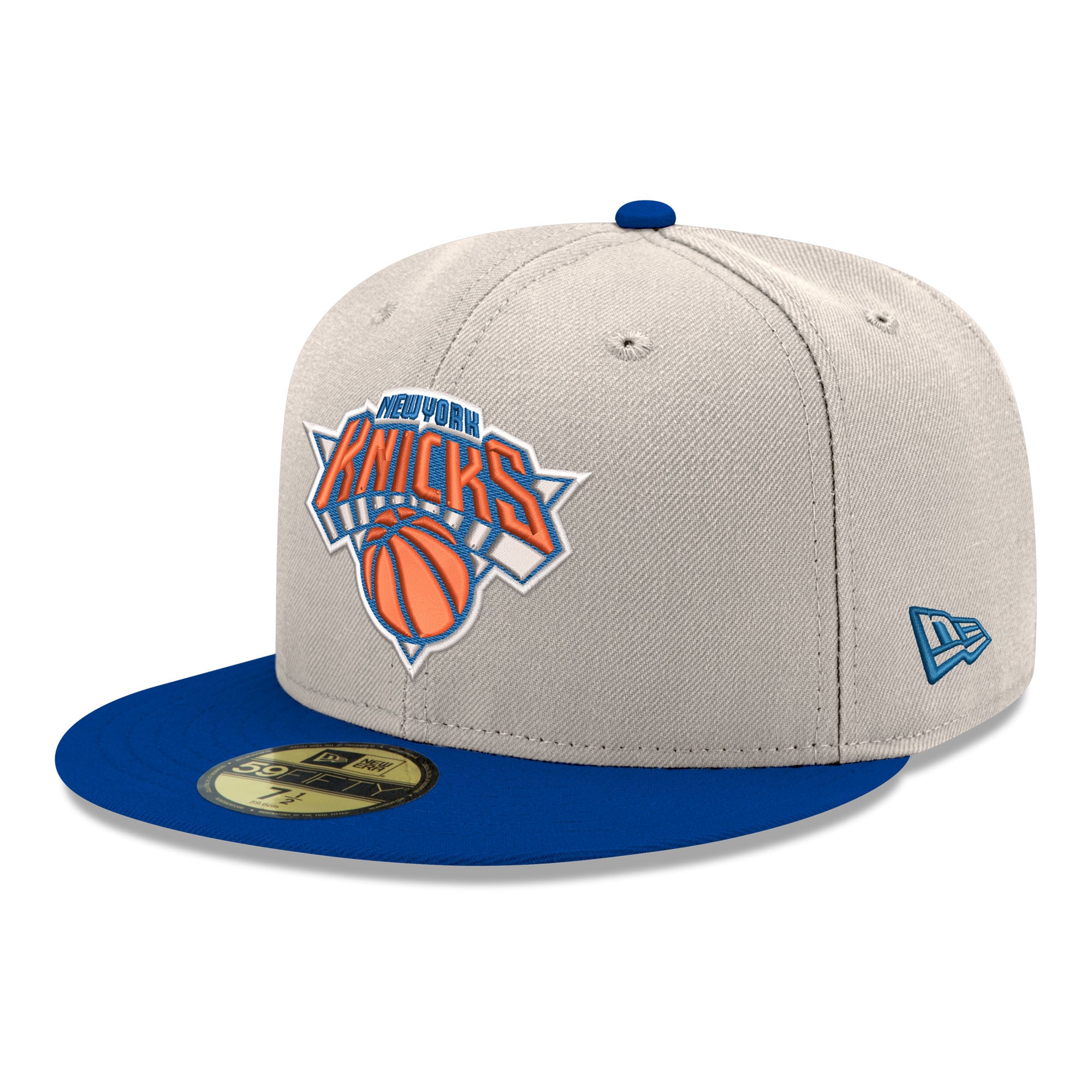 Men's New York Knicks New Era White/Blue Chrome 59FIFTY Fitted Hat