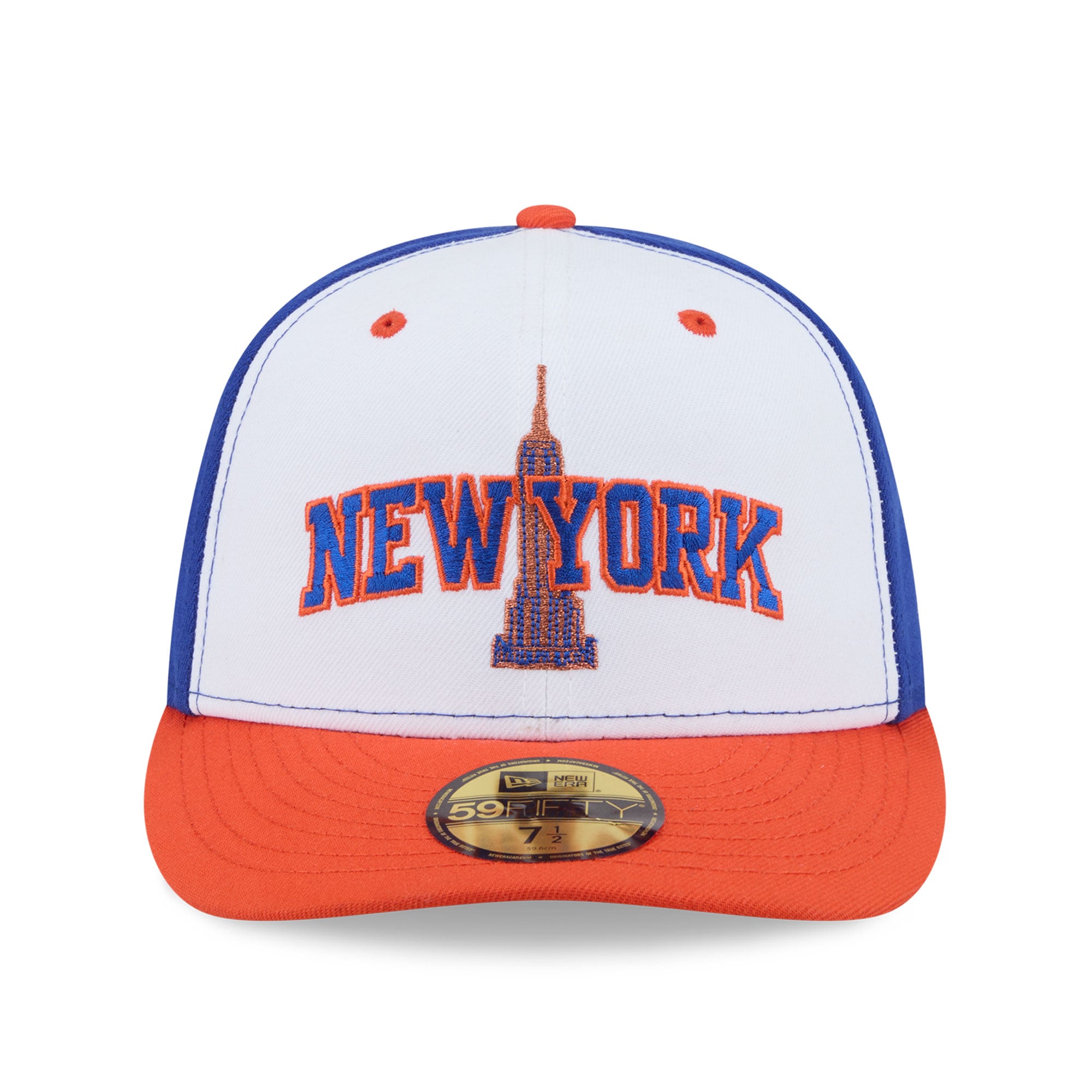 Men's New Era White/Orange York Knicks Empire 59FIFTY Fitted Hat