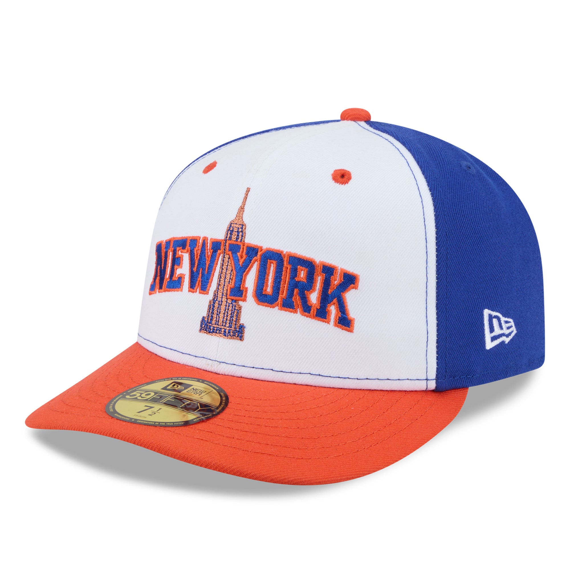 Men's New Era White/Orange York Knicks Empire 59FIFTY Fitted Hat