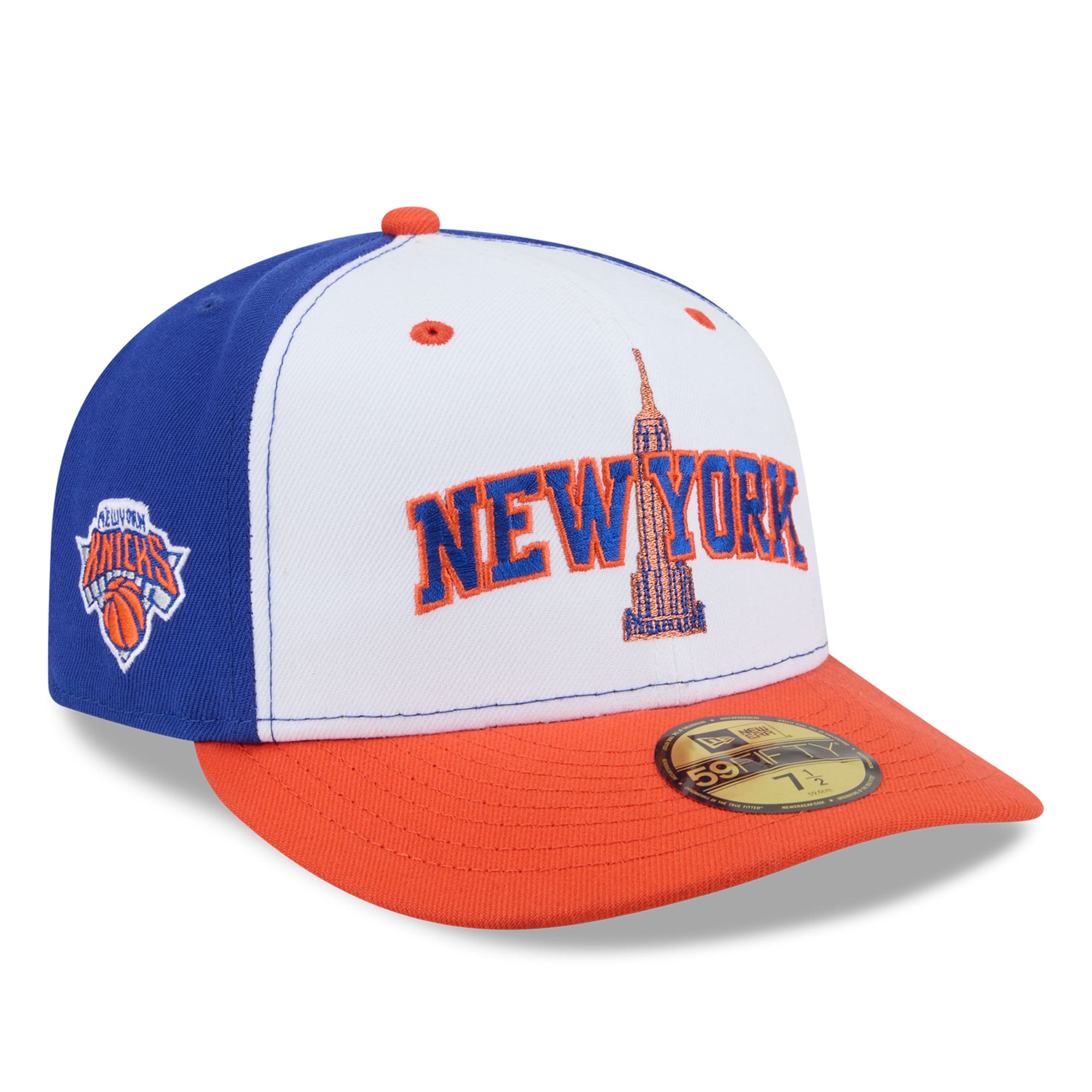 Men's New Era White/Orange New York Knicks Empire 59FIFTY Fitted Hat
