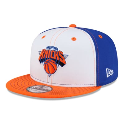 New York Knicks New Era Stitch 9FIFTY Snapback Hat - White/Orange