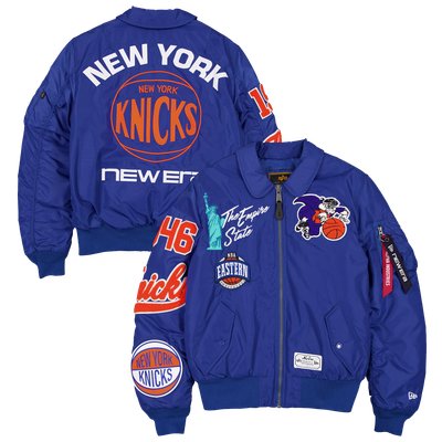 New York Knicks New Era x Alpha Industries MA-1 Bomber Jacket - Blue