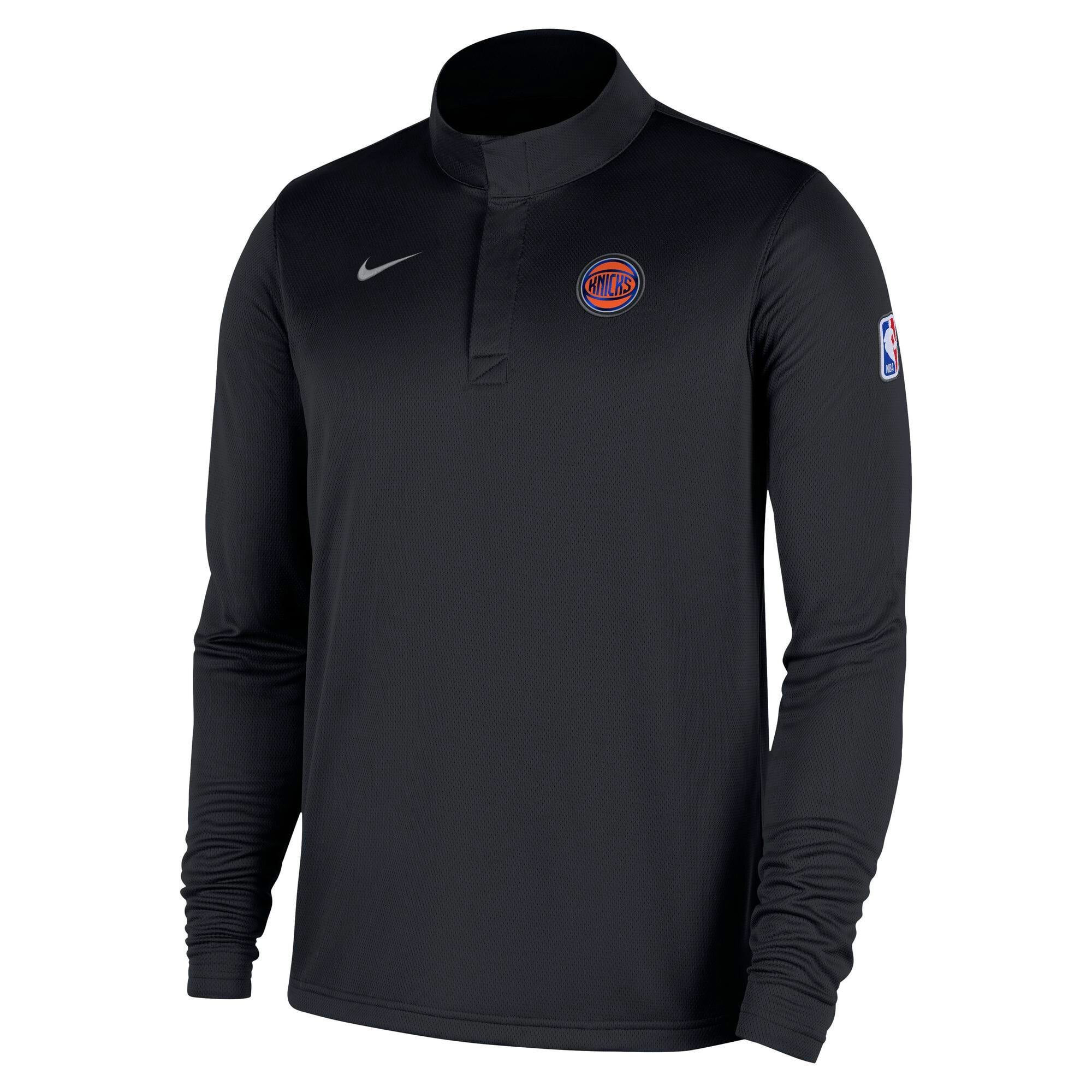 Haut Nike noir New York Knicks 2025/26 Authentic Coaches à quart de zip Dri-Fit pour homme