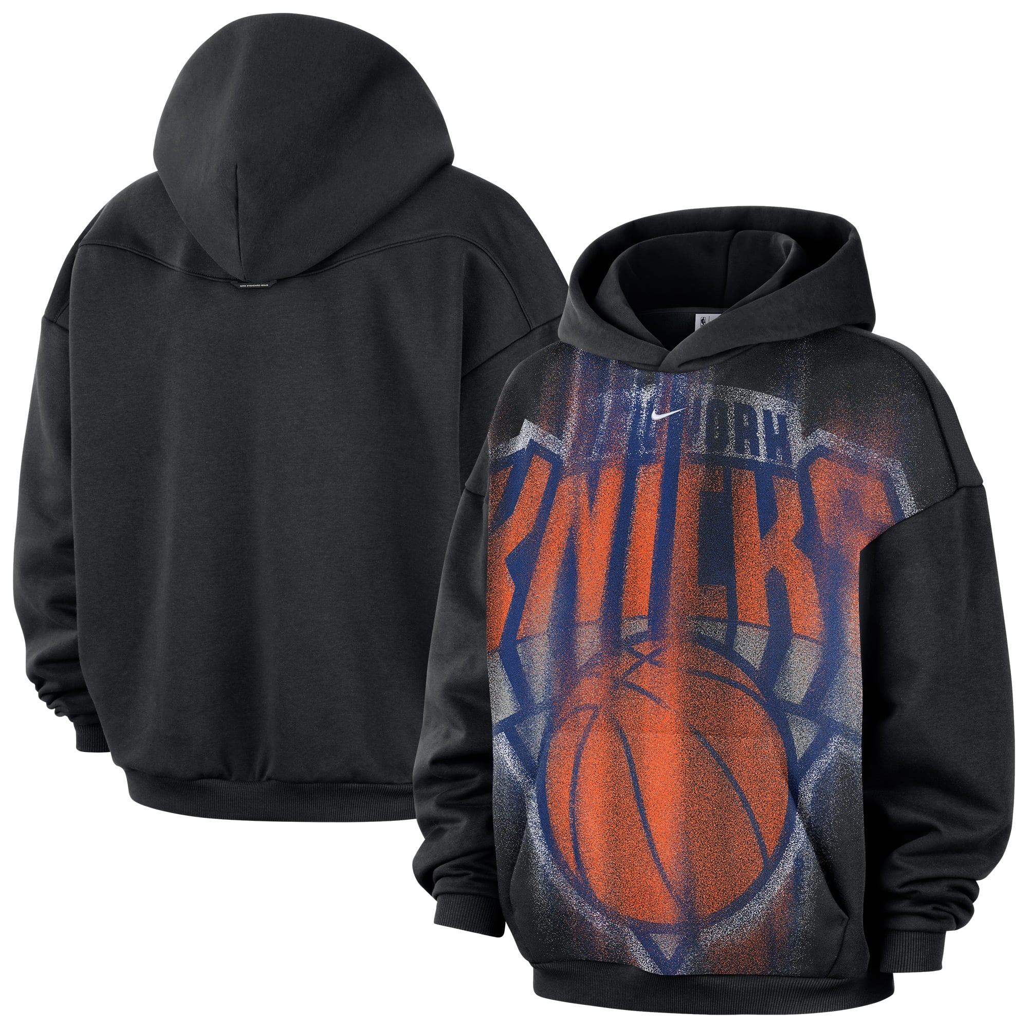 Men's Nike Black New York Knicks 2026 Standard Issue Practice Icon Fleece Pullover Hoodie