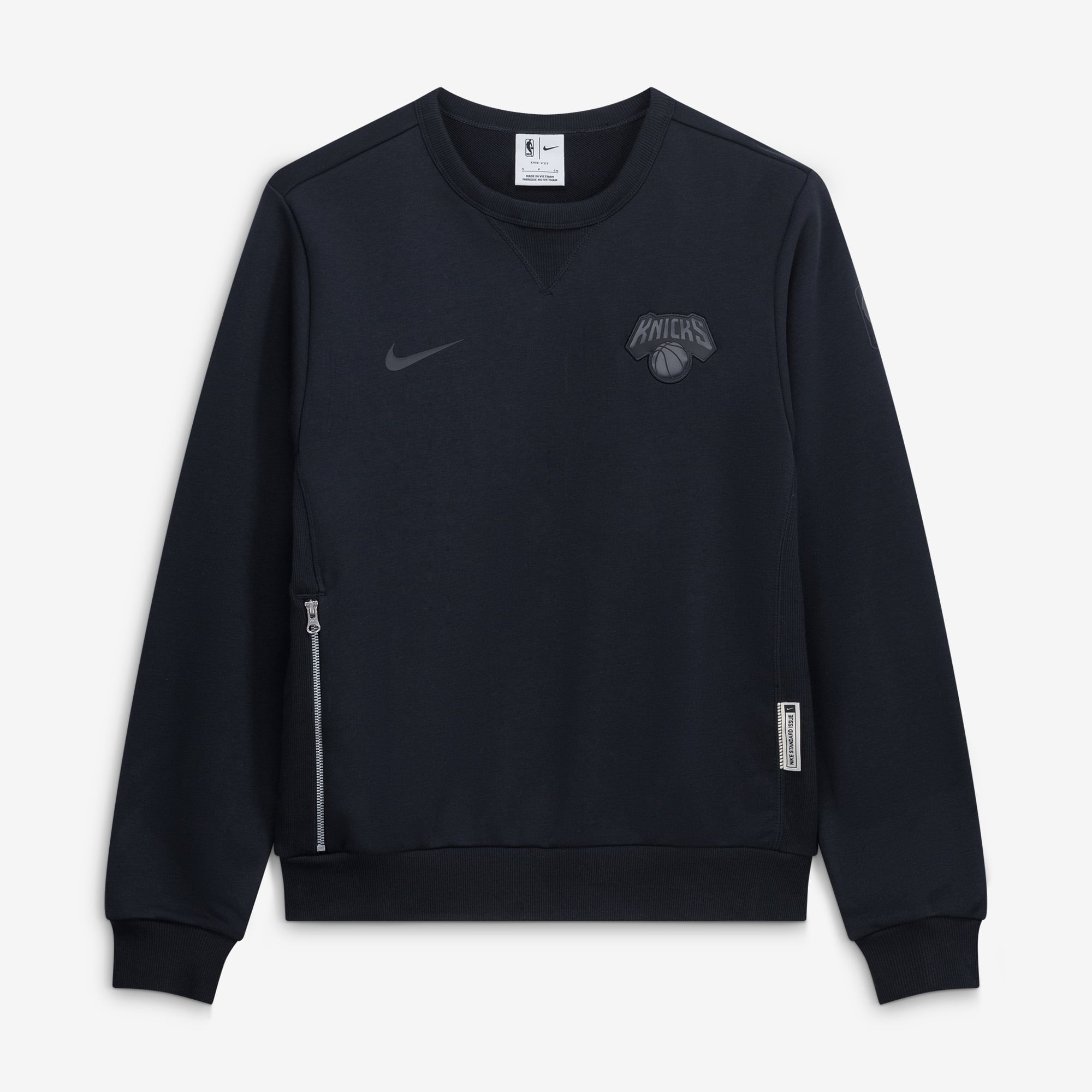 Sweat-shirt Nike noir authentique New York Knicks Standard Issue Travel Dri-FIT pour homme