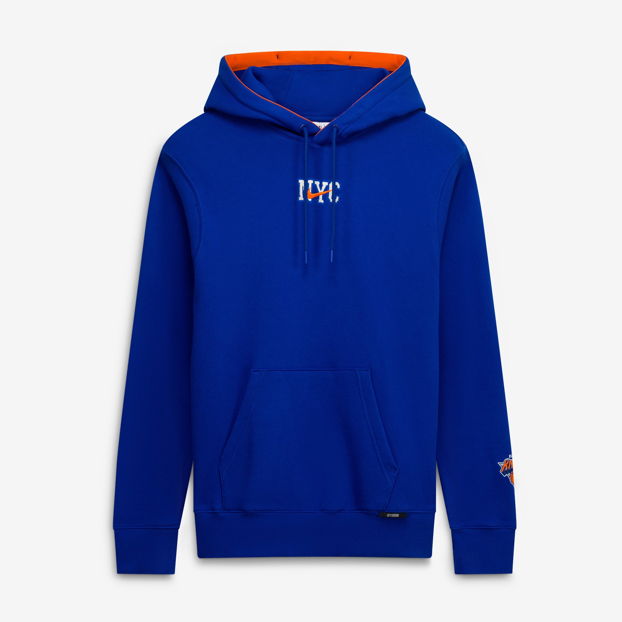 Sweat à capuche premium Nike bleu New York Knicks 2025/26 City Edition Courtside Remix pour homme