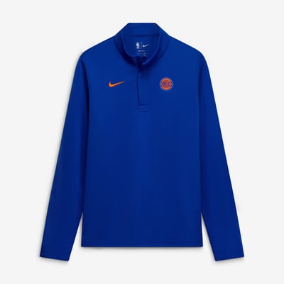 New York Knicks Nike Authentic Coaches Quarter-Zip Dri-FIT Top - Blue