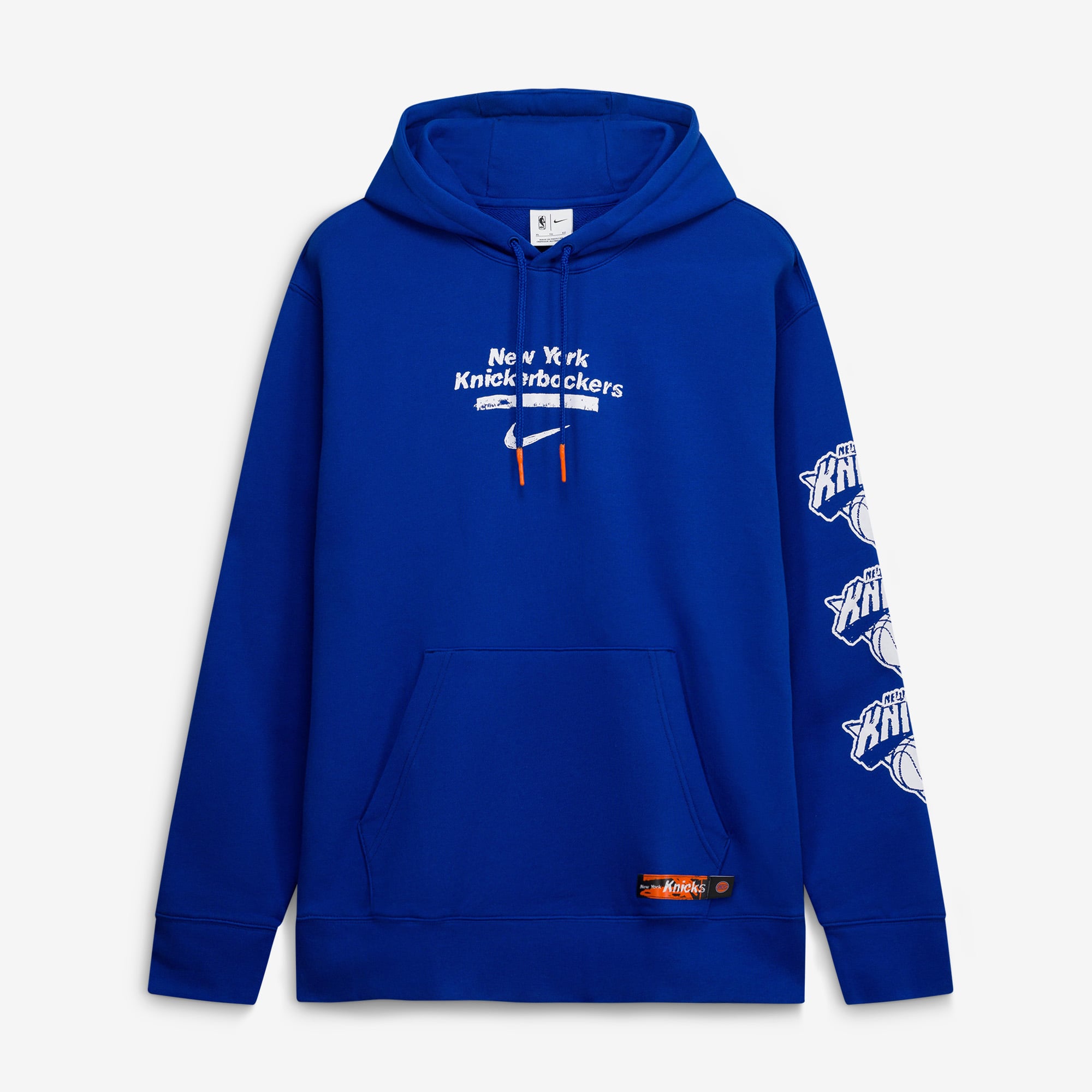 Sweat à capuche premium Nike Courtside Club bleu New York Knicks pour homme