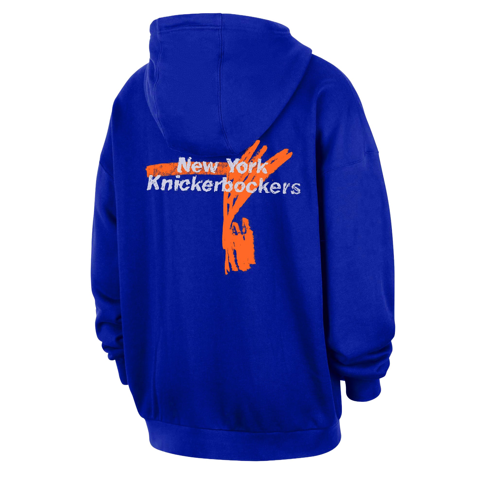 Sweat à capuche premium Nike Courtside Club bleu New York Knicks pour homme