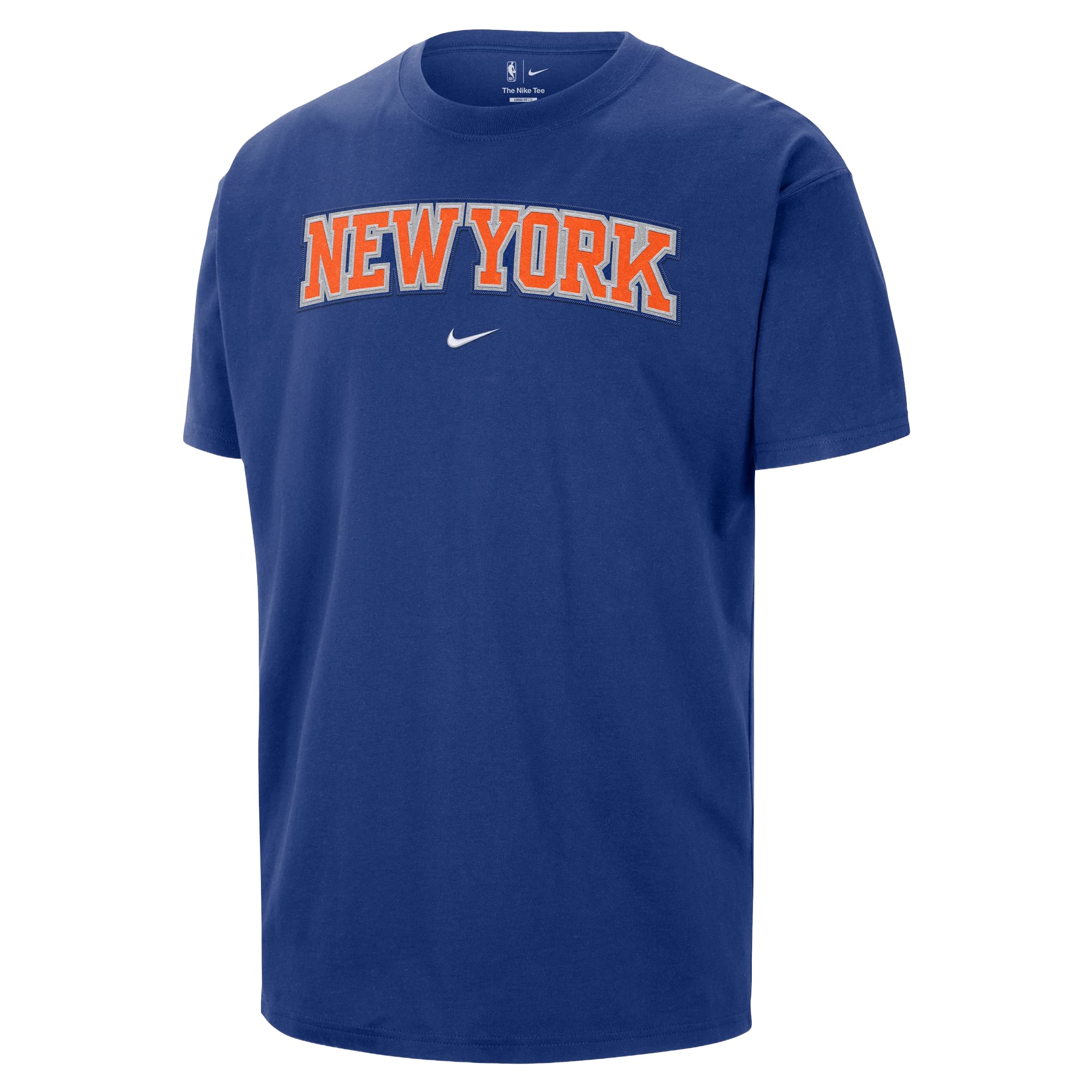 T-shirt Nike bleu pour homme, logo New York Knicks en sergé