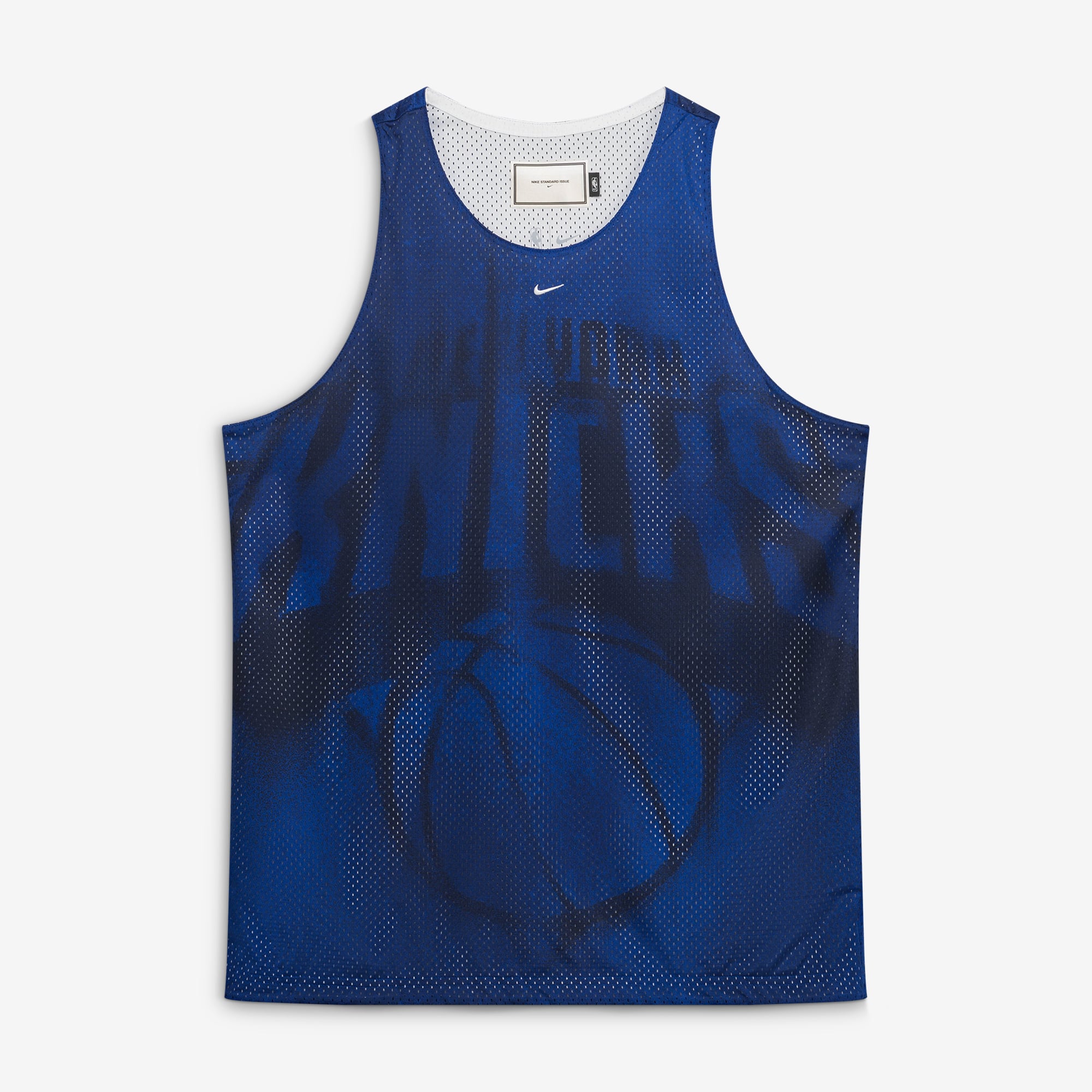 Maillot réversible Nike bleu/blanc New York Knicks 2026 Standard Issue Practice Icon Mesh pour homme