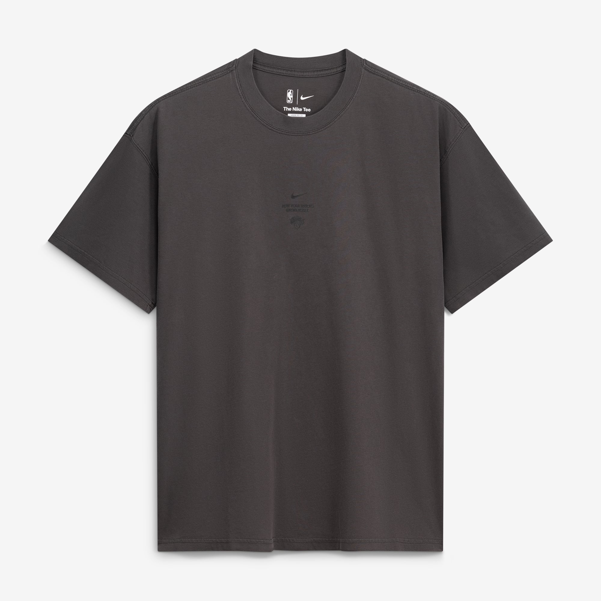Men's Nike Charcoal New York Knicks 2026 Standard Issue Pre-Game Max 90 T-Shirt