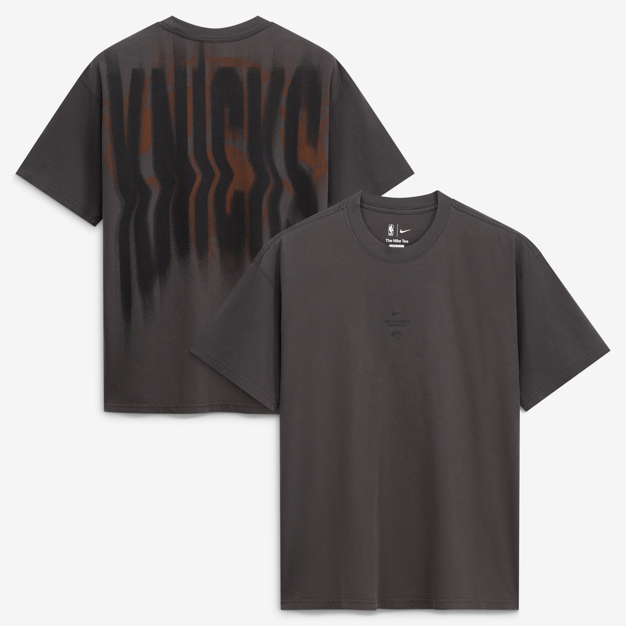 T-shirt Nike Max 90 d'avant-match, coloris anthracite, New York Knicks, édition standard 2026, pour homme