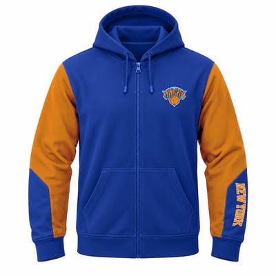  New York Knicks Profile Big & Tall Full-Zip Fleece Hoodie - Blue