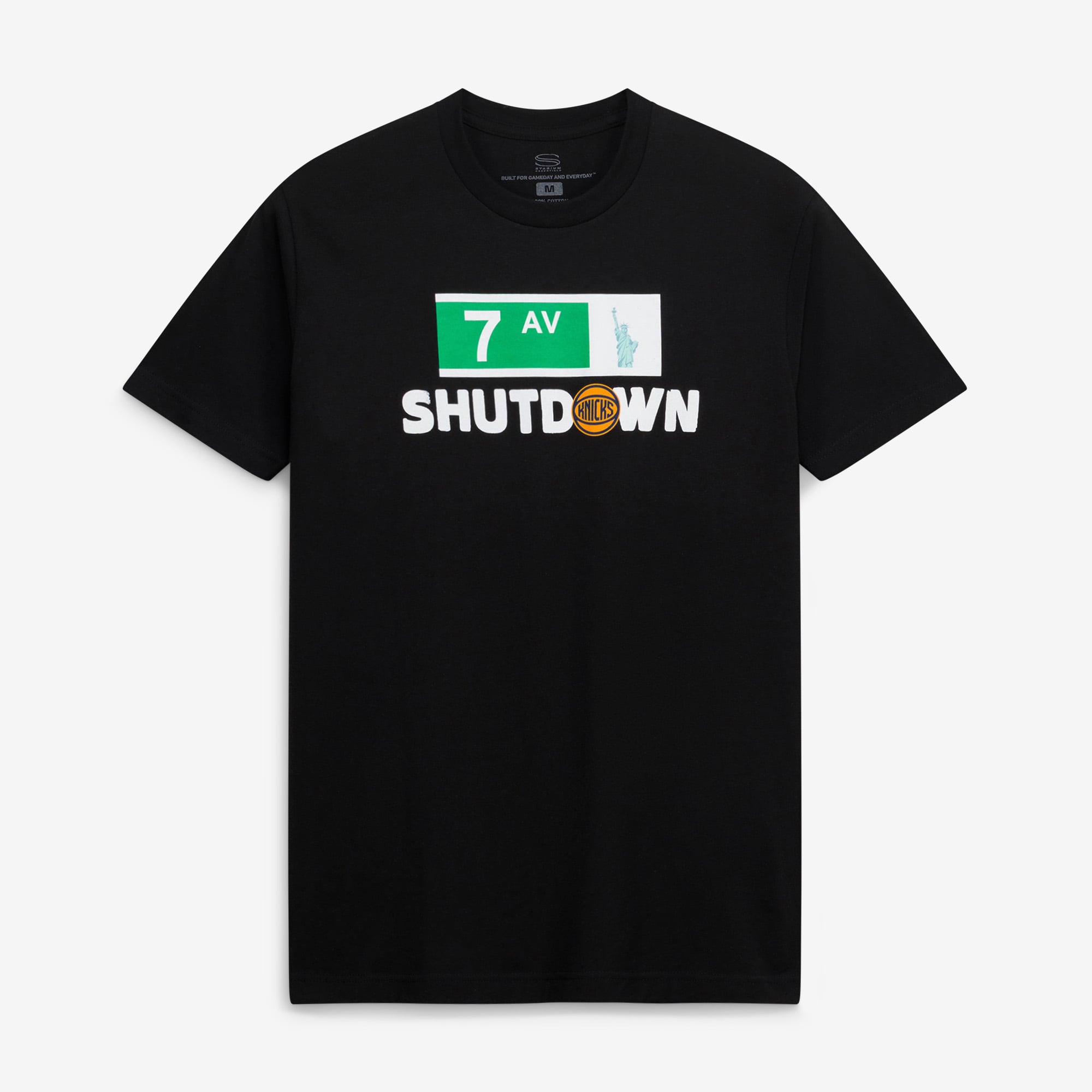 T-shirt noir Stadium Essentials pour homme, New York Knicks, 7th Avenue Shutdown