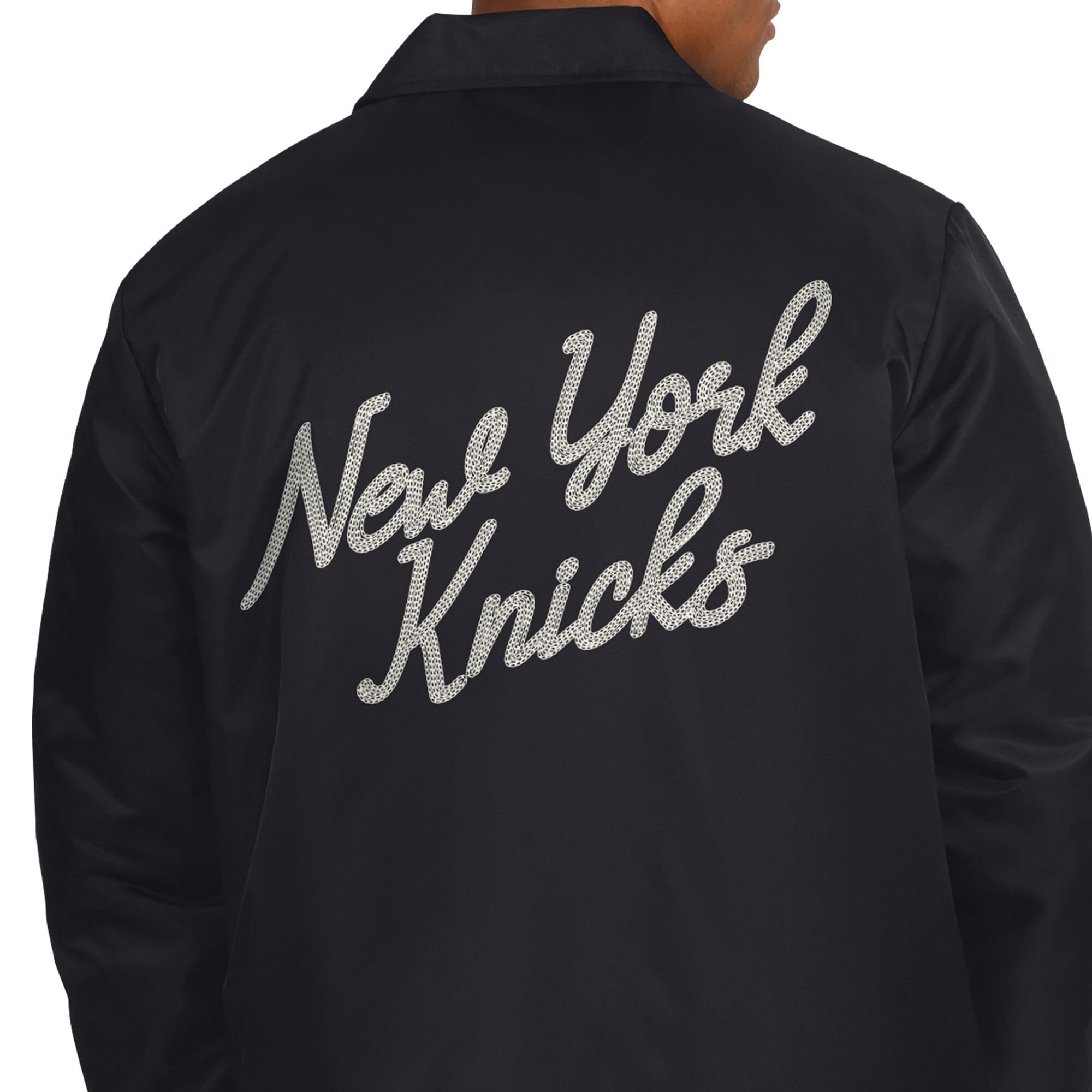 Veste d'entraîneur Starter noire pour homme, New York Knicks, à boutons-pression.